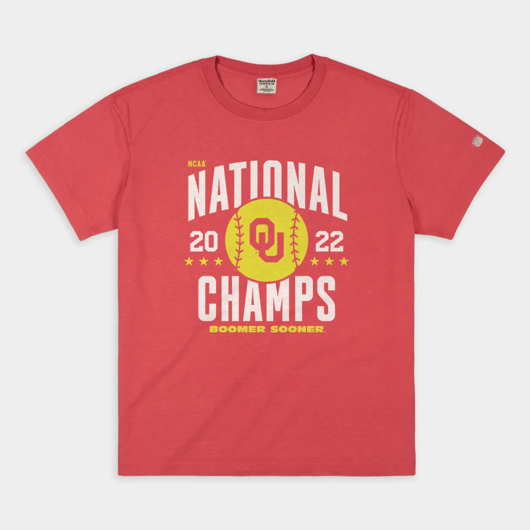 2022 Oklahoma Softball National Champs Vintage Heavyweight Tee