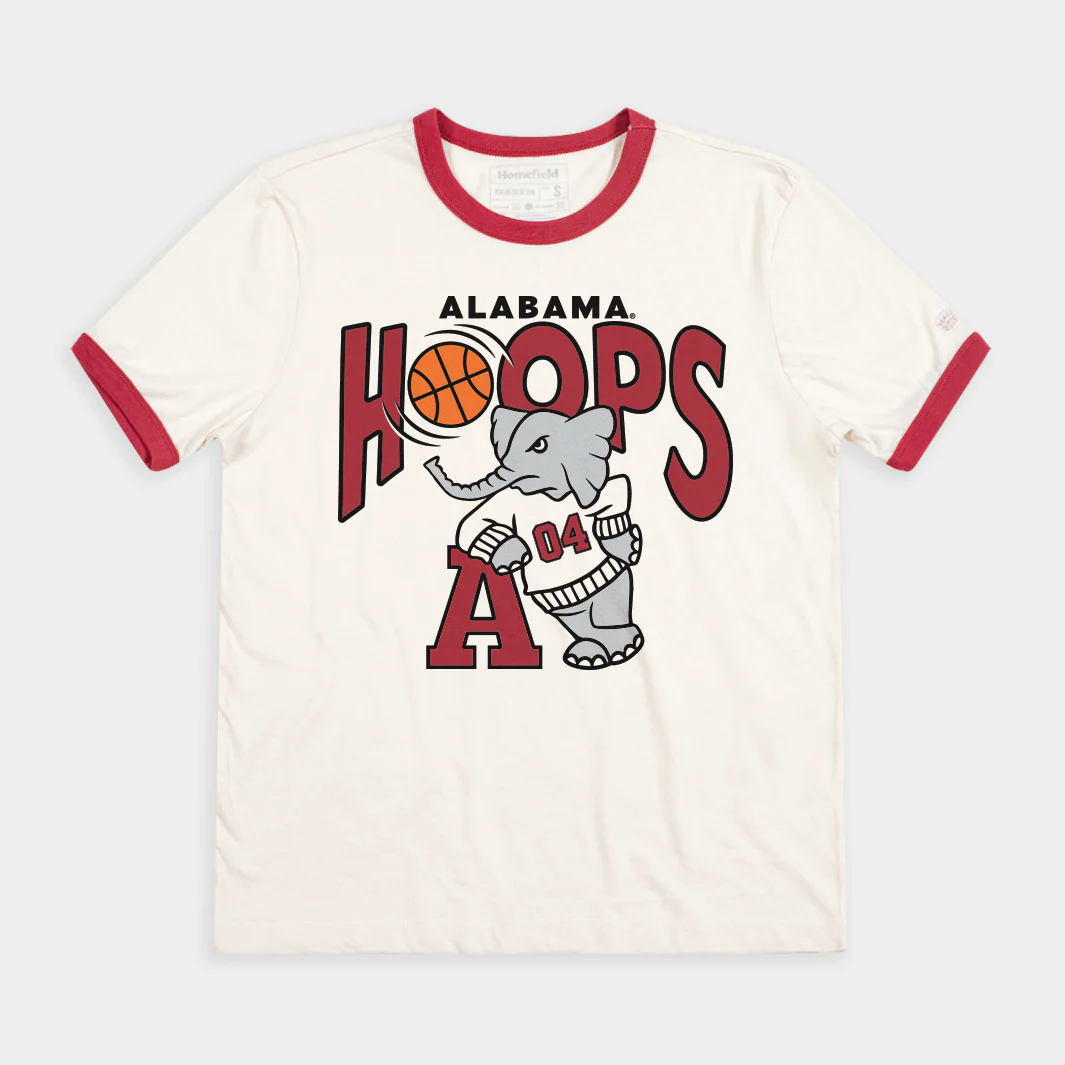 Alabama Crimson Tide Hoops Ringer Tee