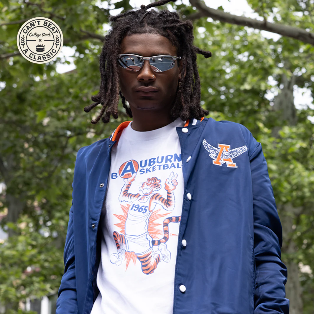 Auburn Tigers Retro War Eagle Logo Bomber Jacket - Image 3