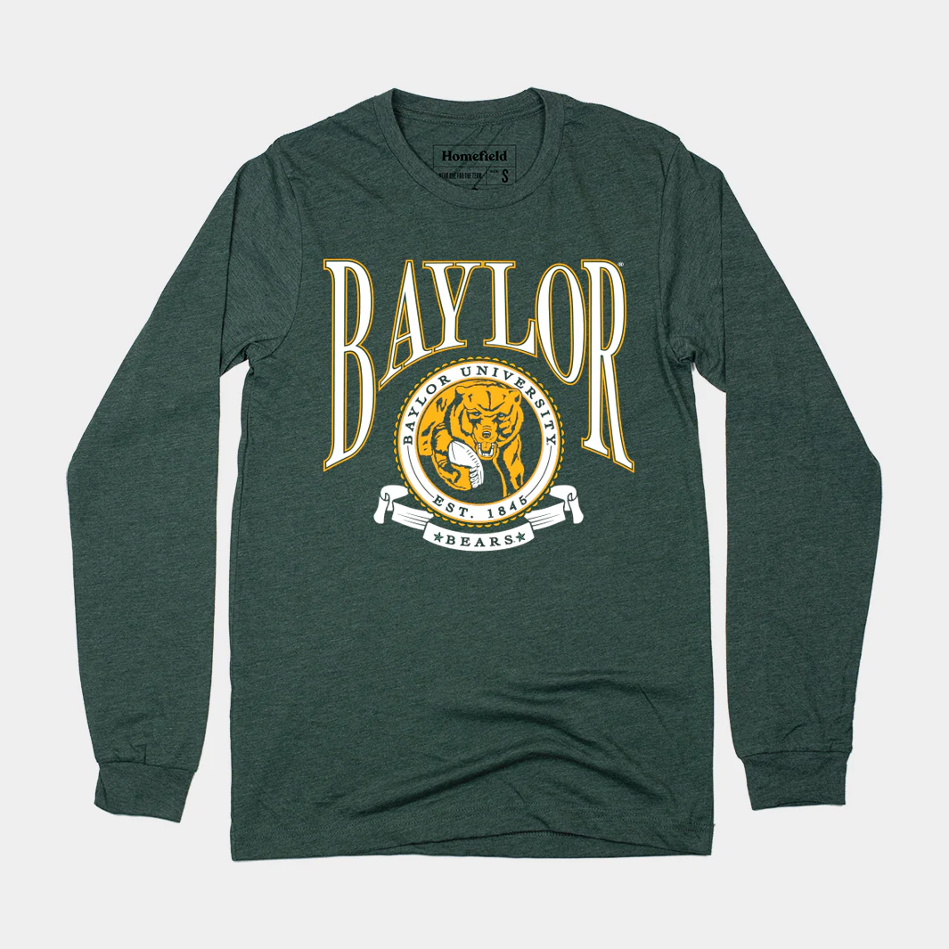 Baylor Football Crest Long Sleeve