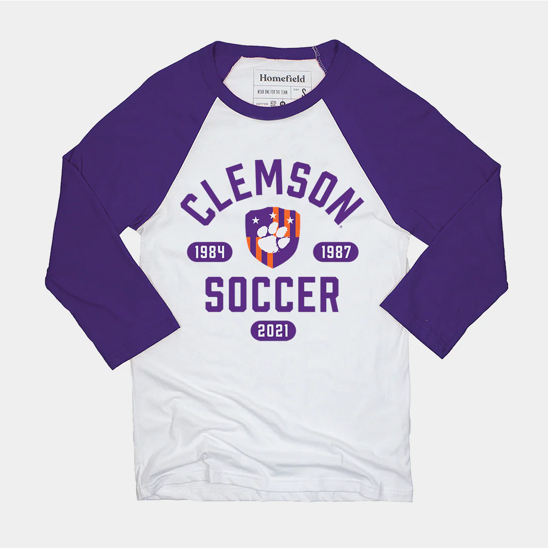Clemson Soccer Champs Baseball Tee