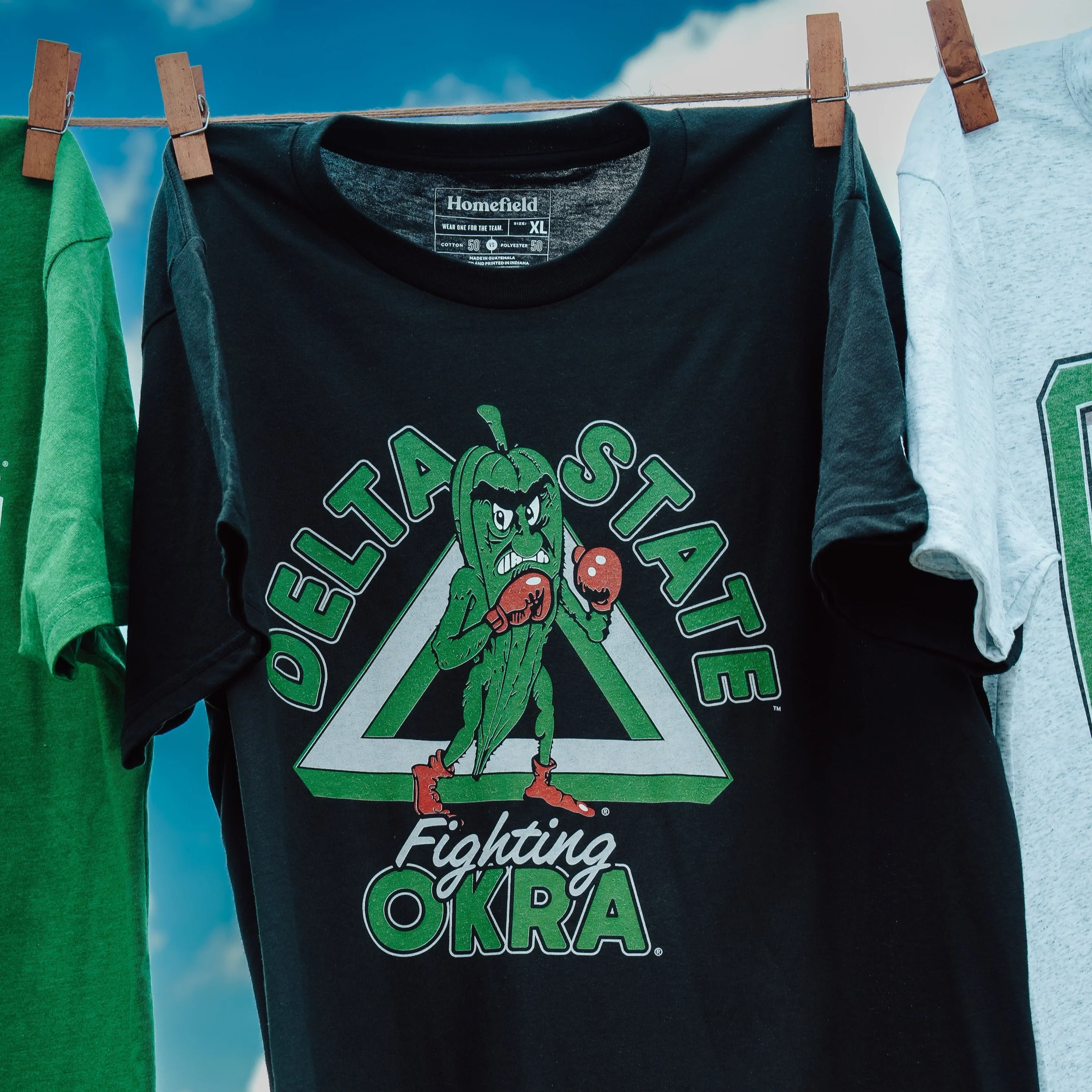 Delta State Fighting Okra Vintage Logo Tee - Image 2