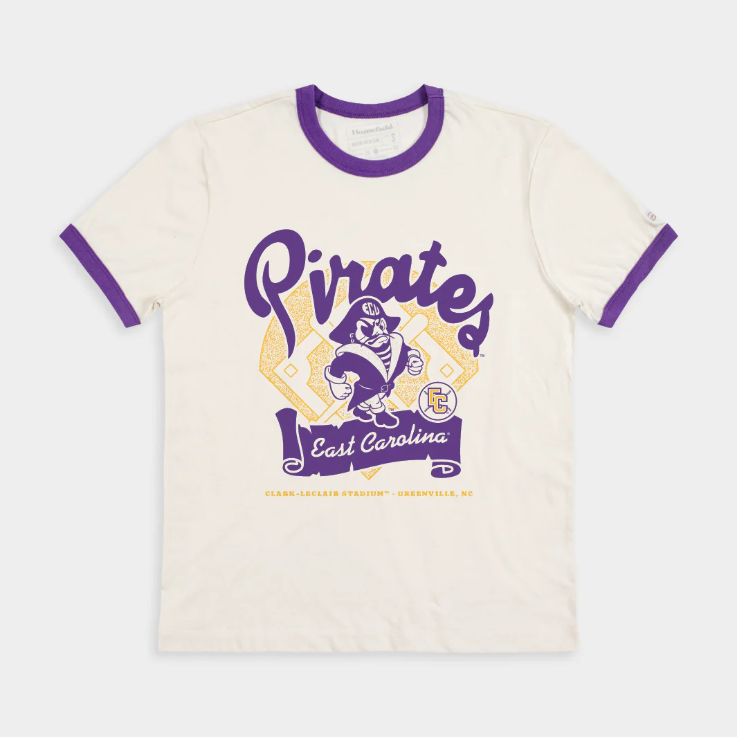 ECU Pirates Baseball Ballpark Ringer Tee