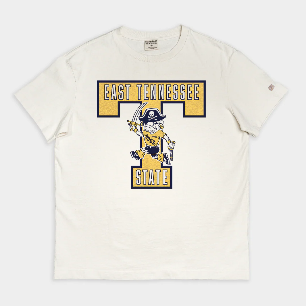 ETSU Buccaneers Block "T" Logo Vintage Heavyweight Tee