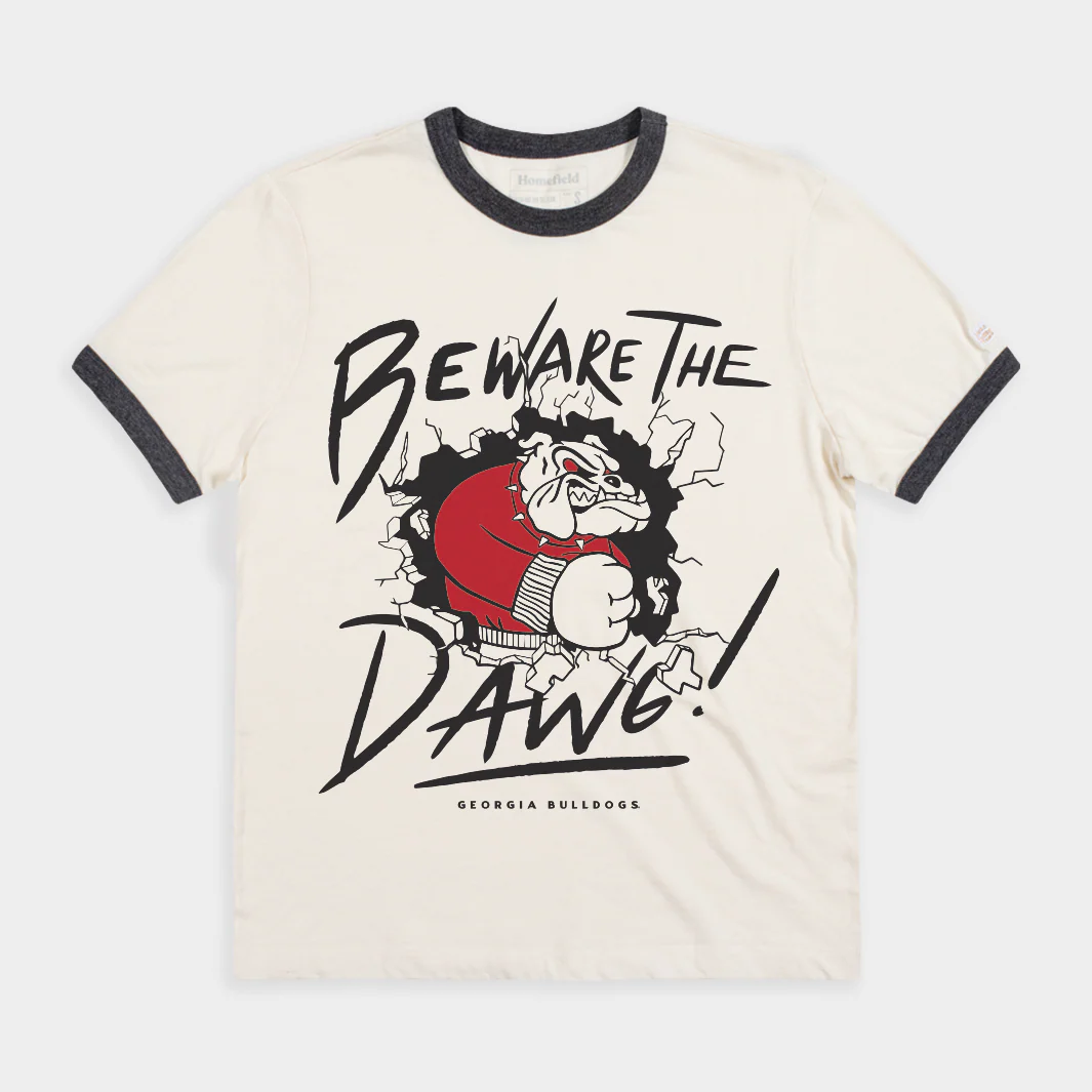 Georgia Bulldogs "Beware the Dawg!" Ringer Tee