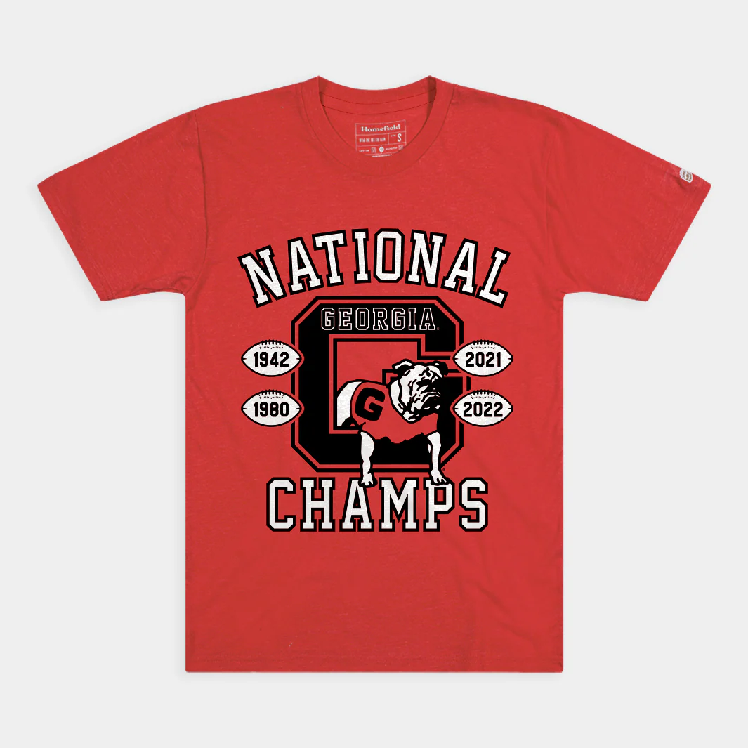 Georgia Football Four-Time National Champs Tee