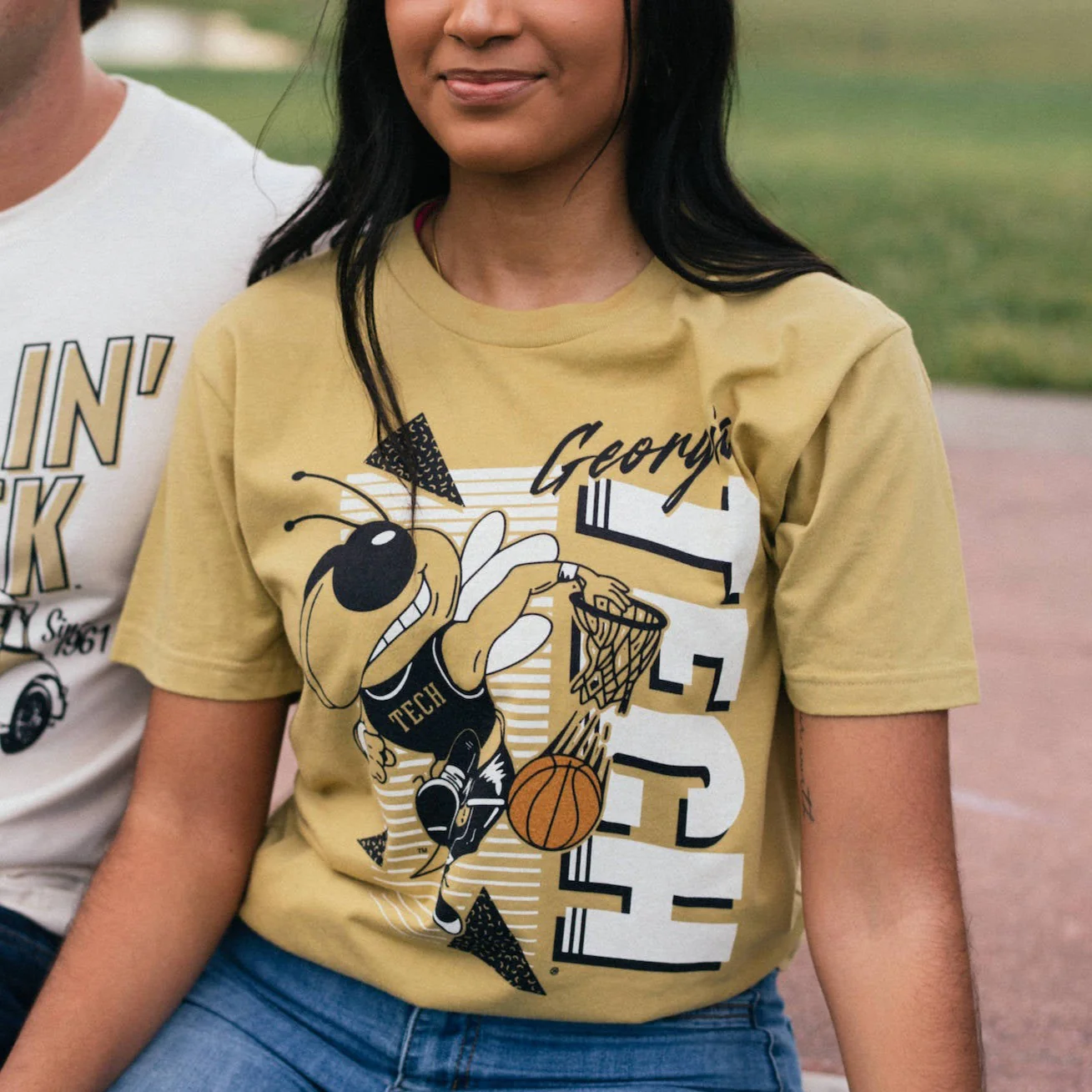 Georgia Tech Yellow Jackets 1980's Basketball Tee - Image 2