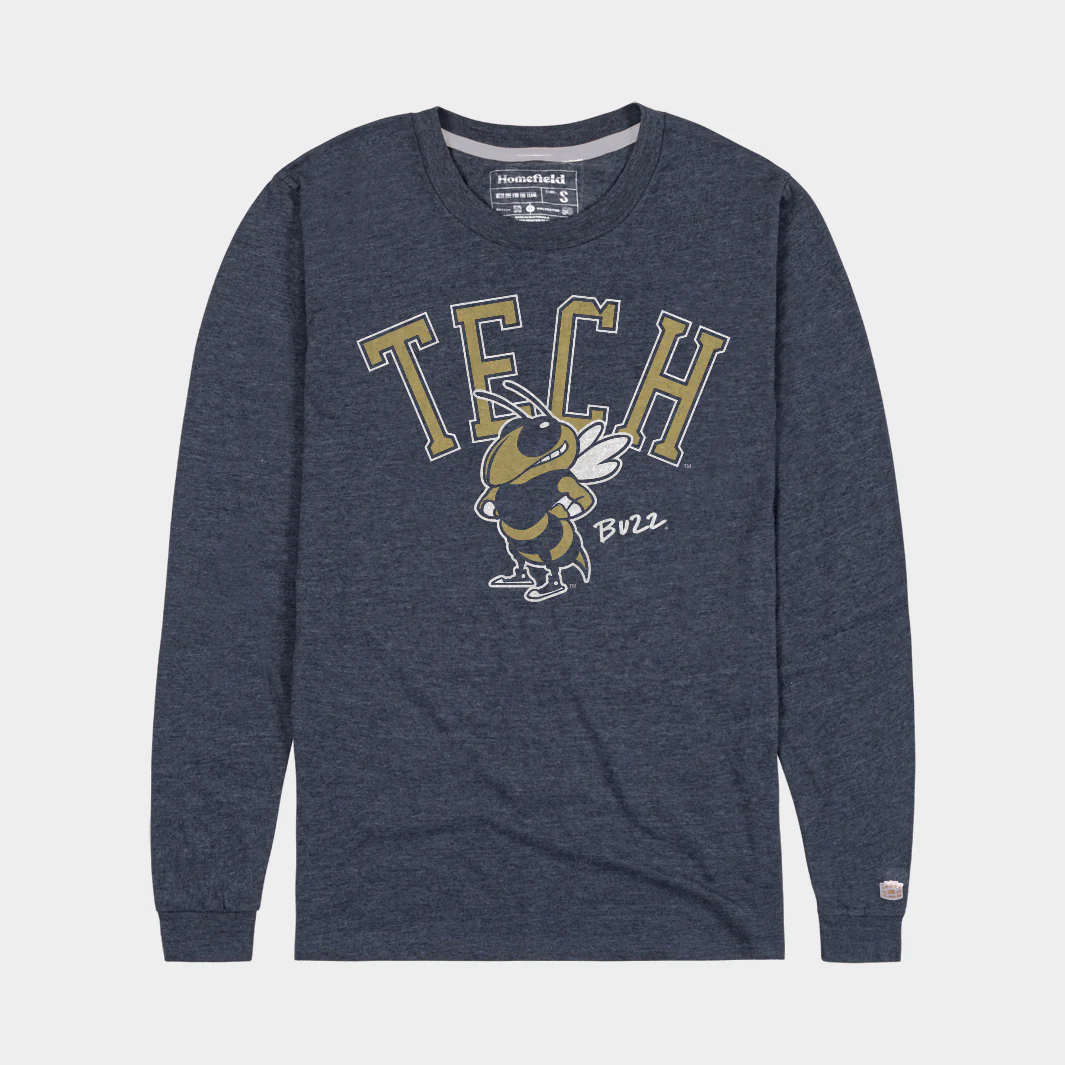 Georgia Tech Yellow Jackets Retro Buzz Long Sleeve