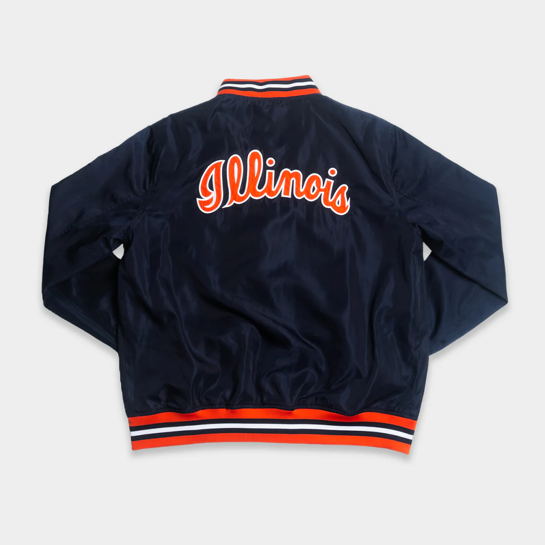 Illinois Fighting Illini Vintage Script Bomber Jacket - Image 2