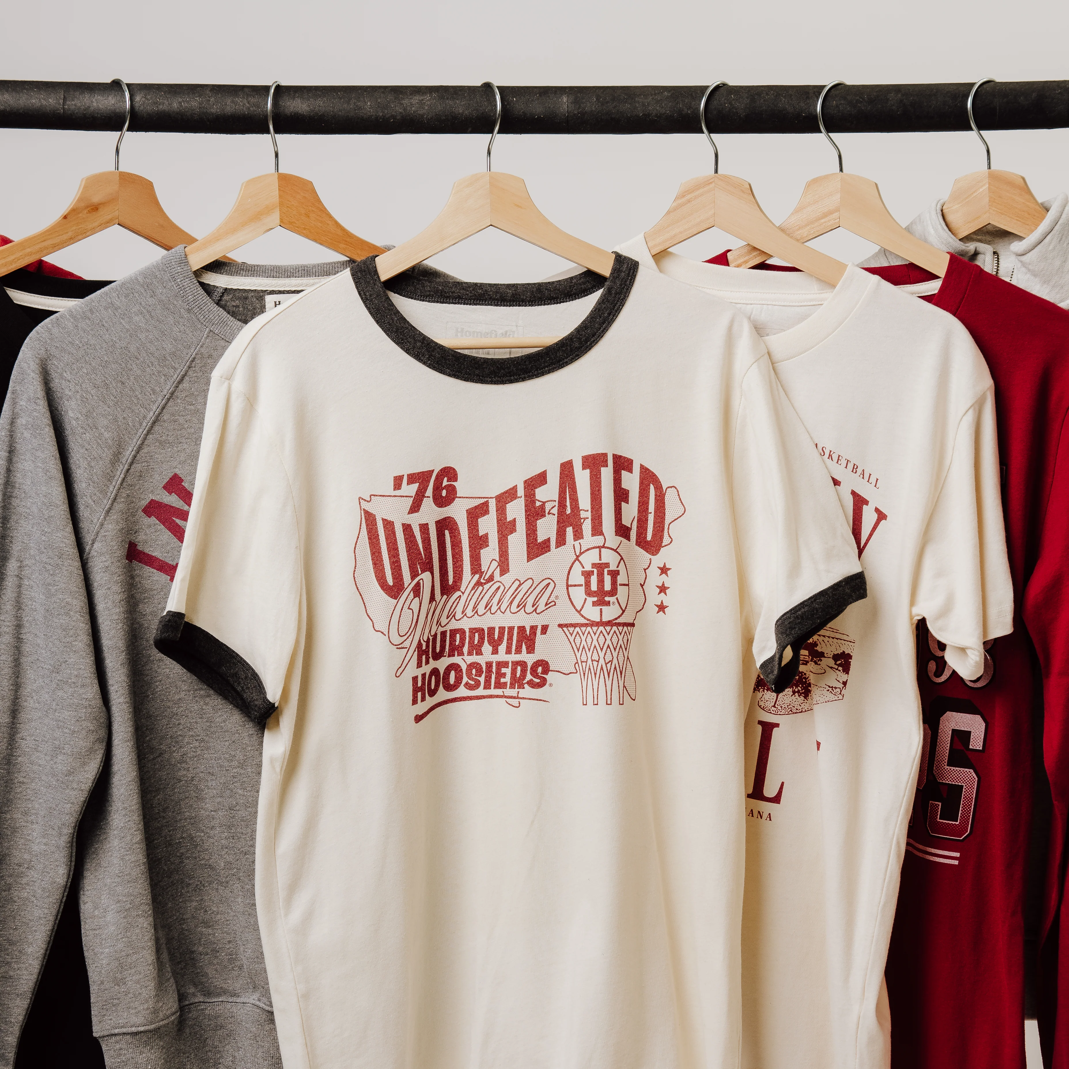 Indiana 1976 Undefeated "Hurryin' Hoosiers" Ringer Tee - Image 2