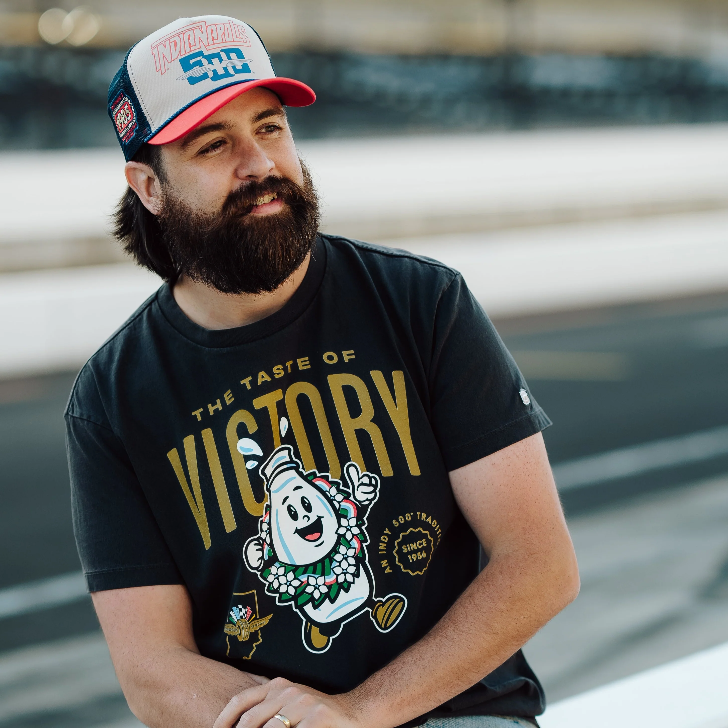 Indy 500 "The Taste of Victory" Milk Vintage Heavyweight Tee - Image 2