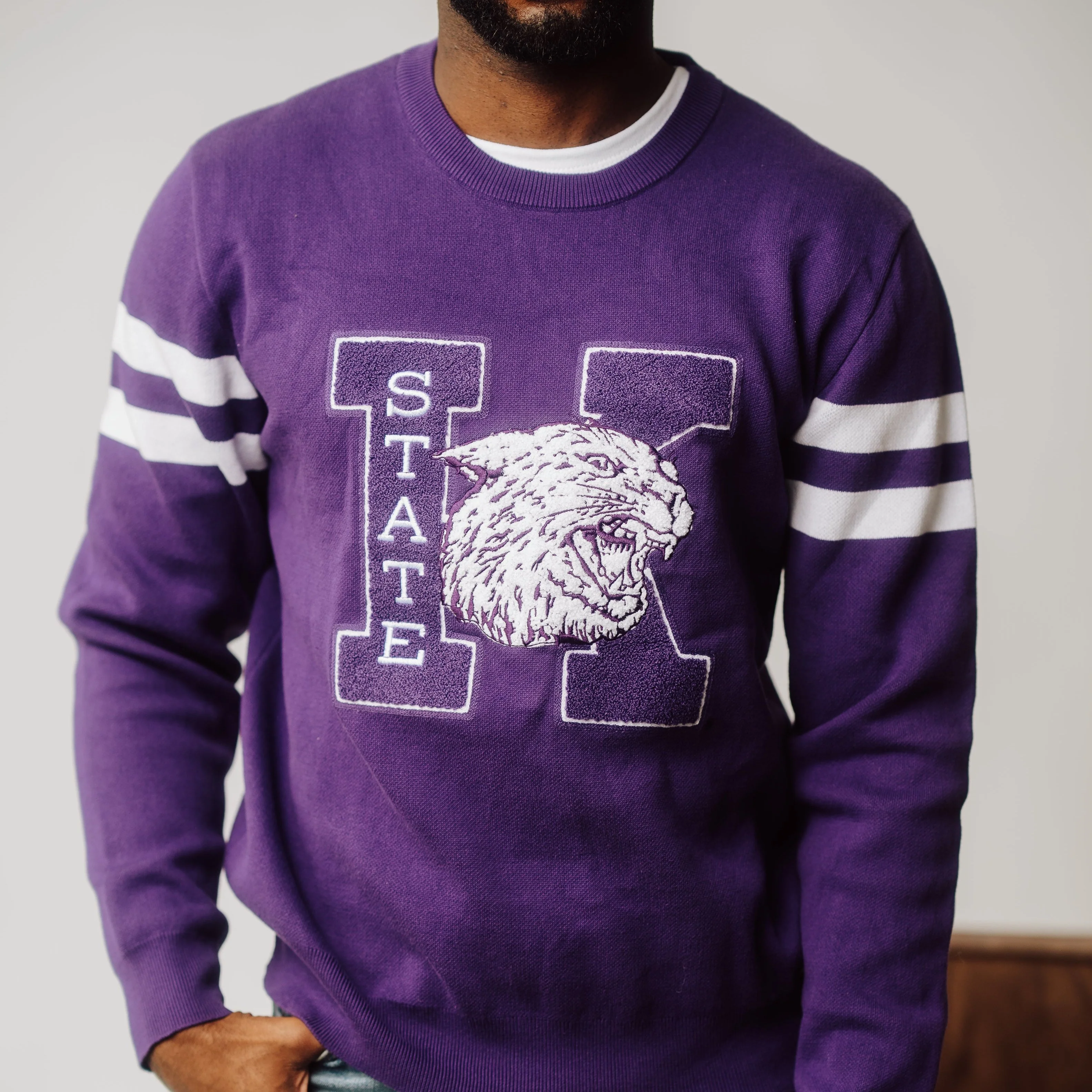 K-State Wildcats Retro Logo Knit Sweater - Image 3