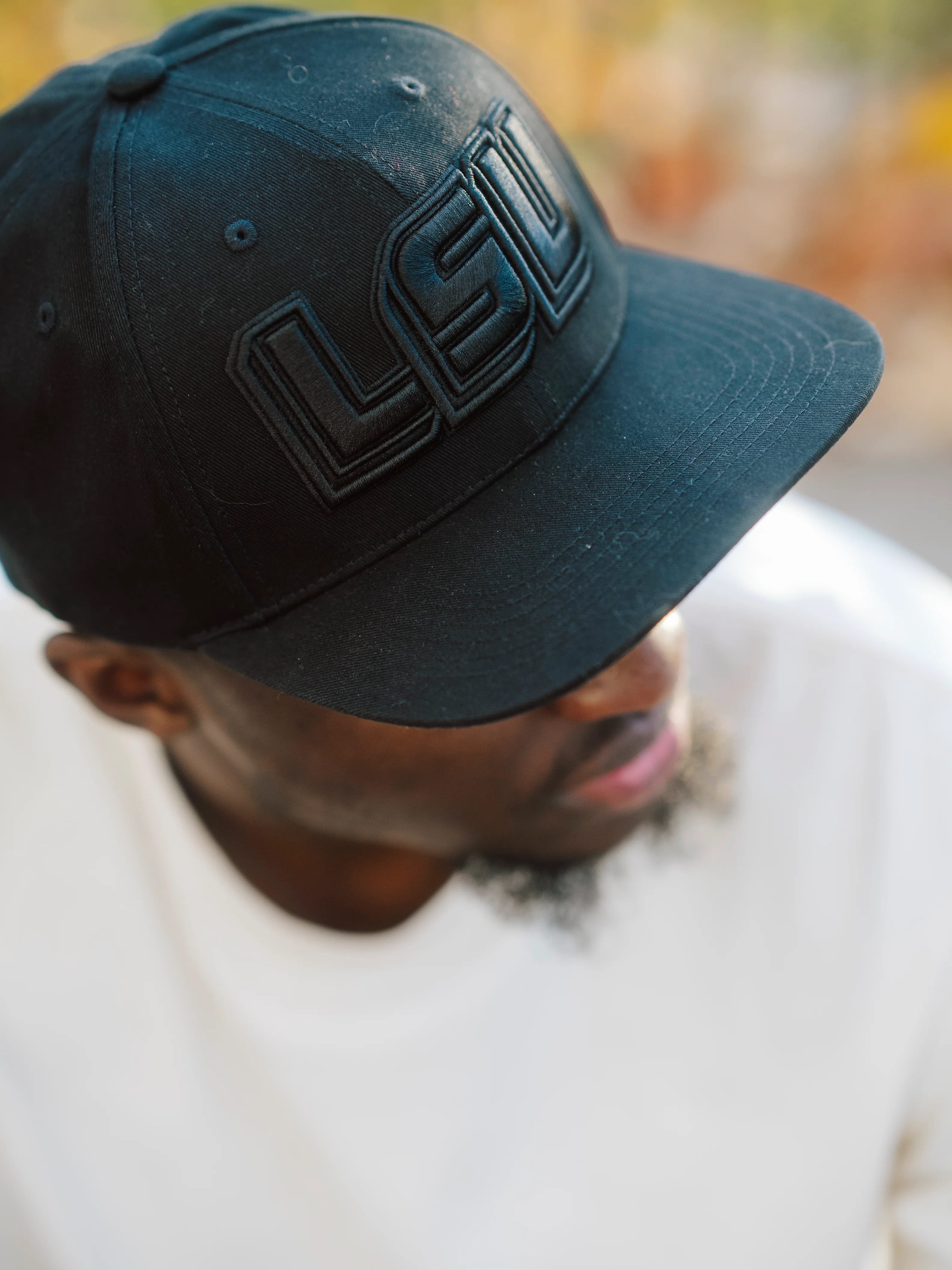 LSU Tigers Logo Blackout Snapback Hat - Image 4