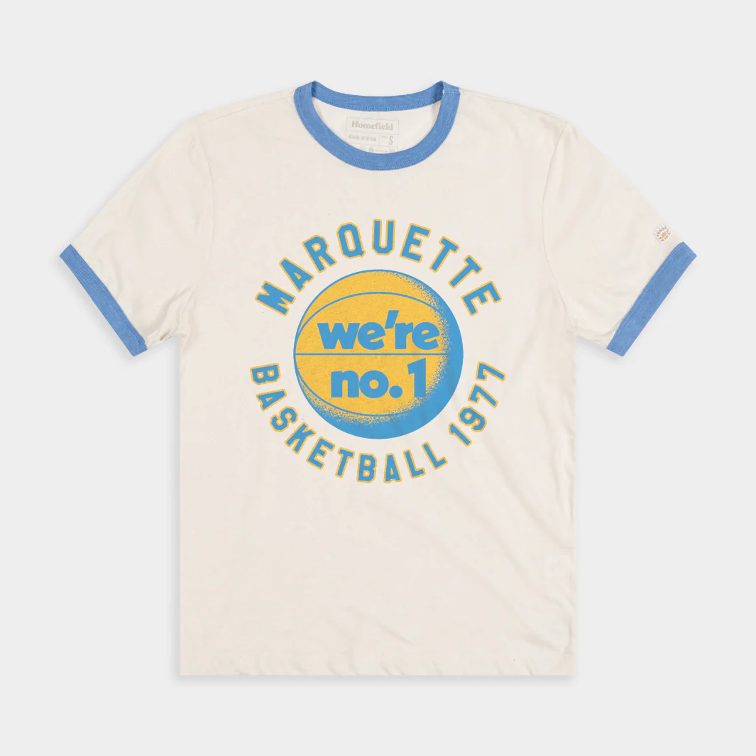 Marquette Basketball 1977 "We're No. 1" Ringer Tee