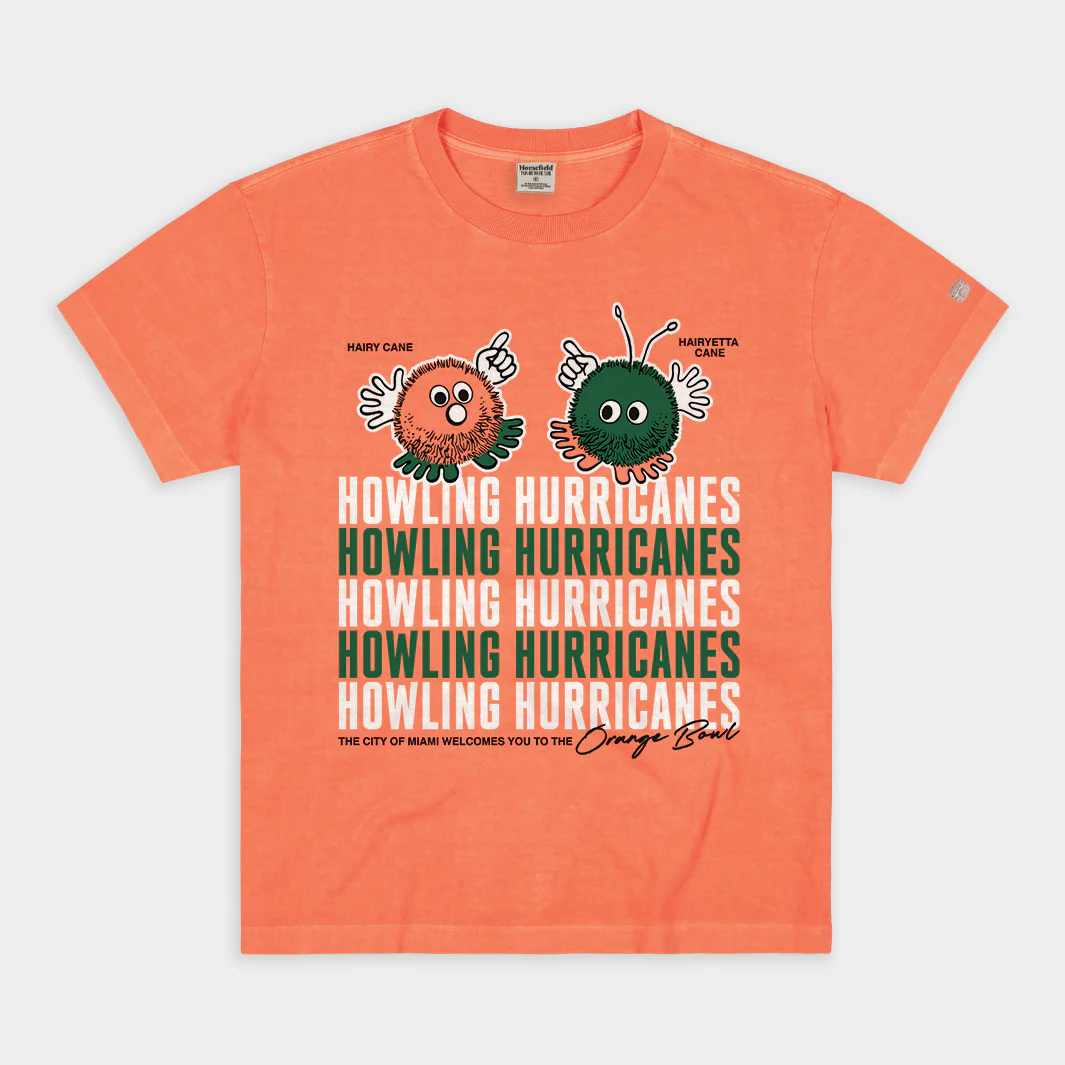 Miami Hurricanes Hairy and Hairyetta Orange Bowl Stadium Heavyweight Tee