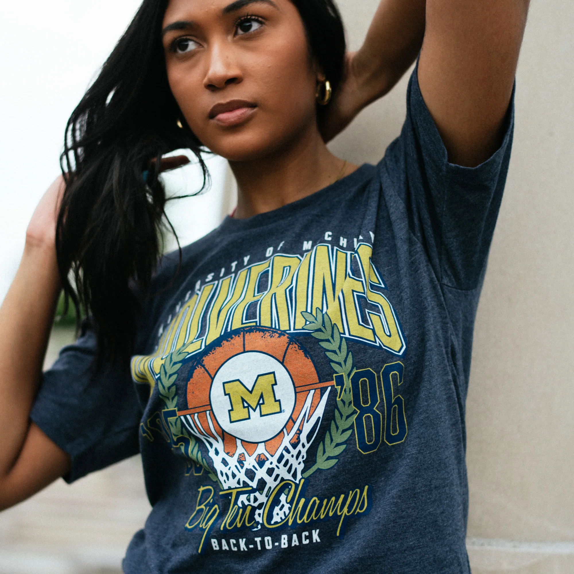 Michigan Basketball 1985-86 B1G Champions Tee - Image 2
