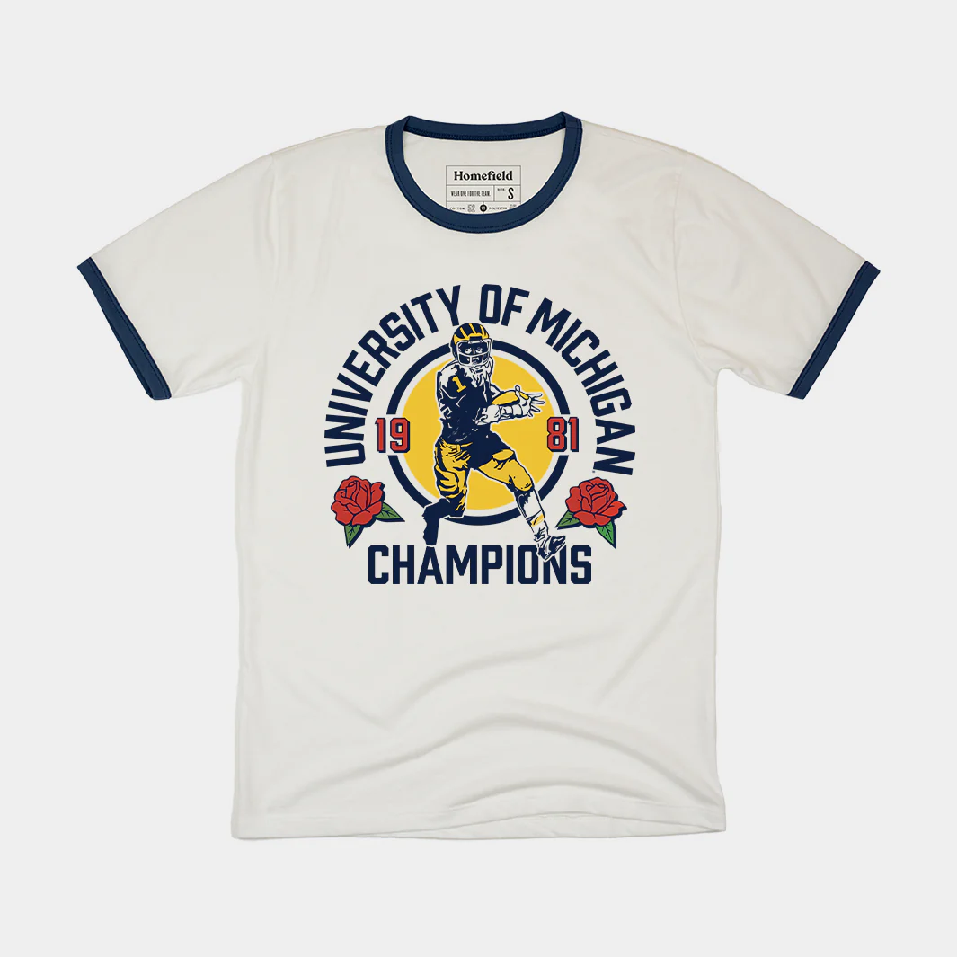 Michigan Football 1981 Roses Ringer Tee