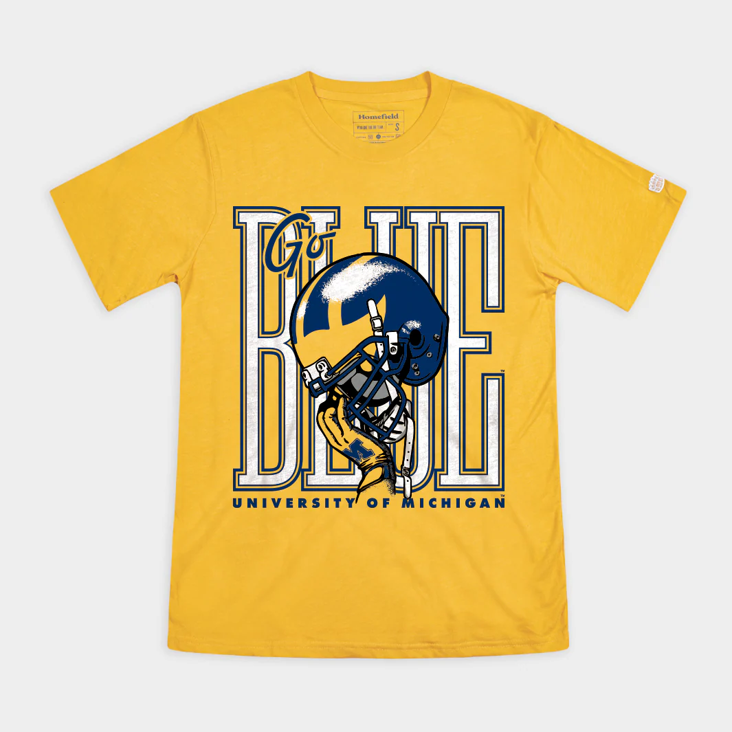 Michigan Football "Go Blue" Helmet Tee