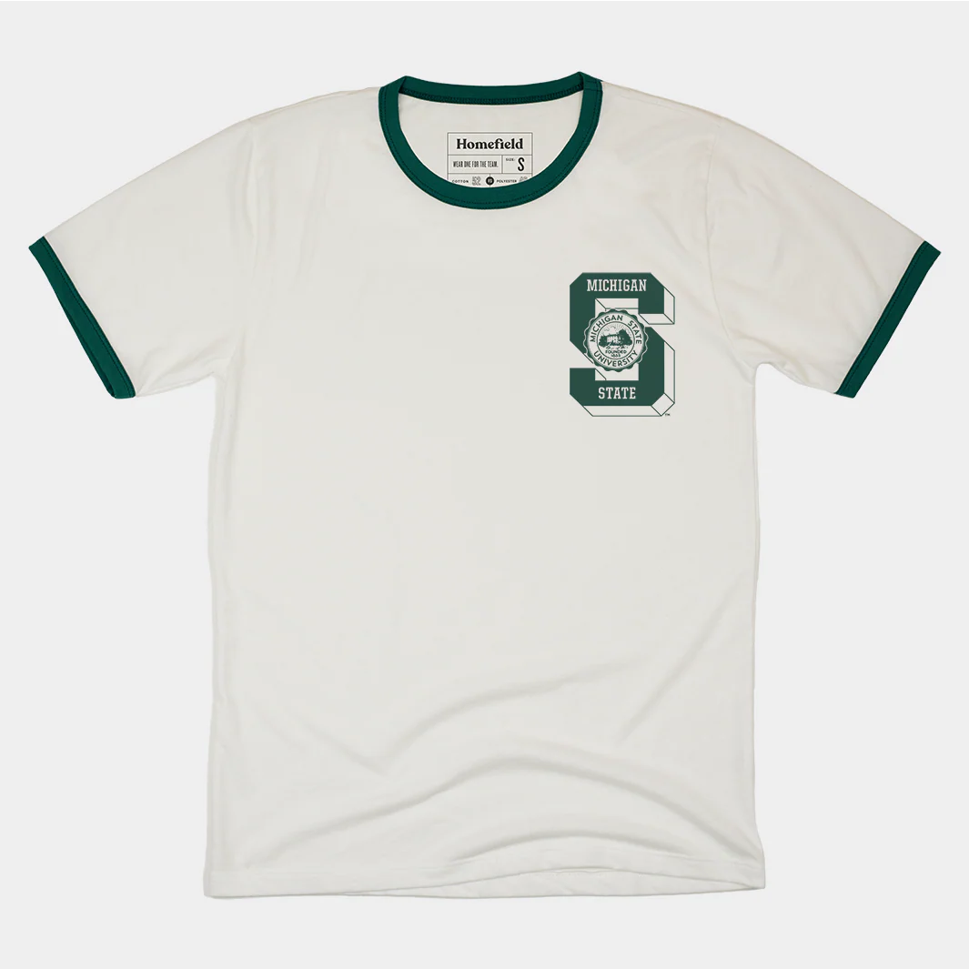 Michigan State Crest Ringer Tee
