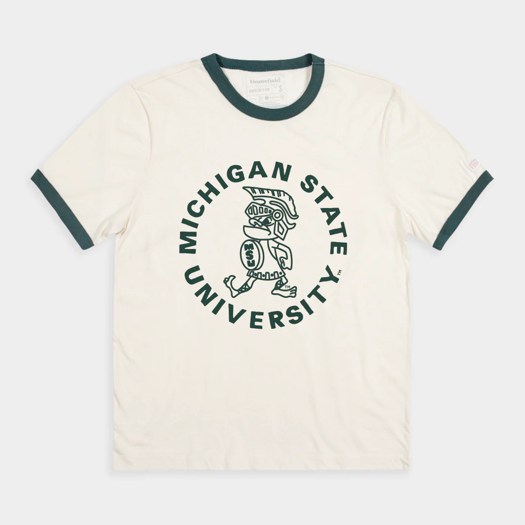 Michigan State Spartans Vintage Spartan Ringer Tee