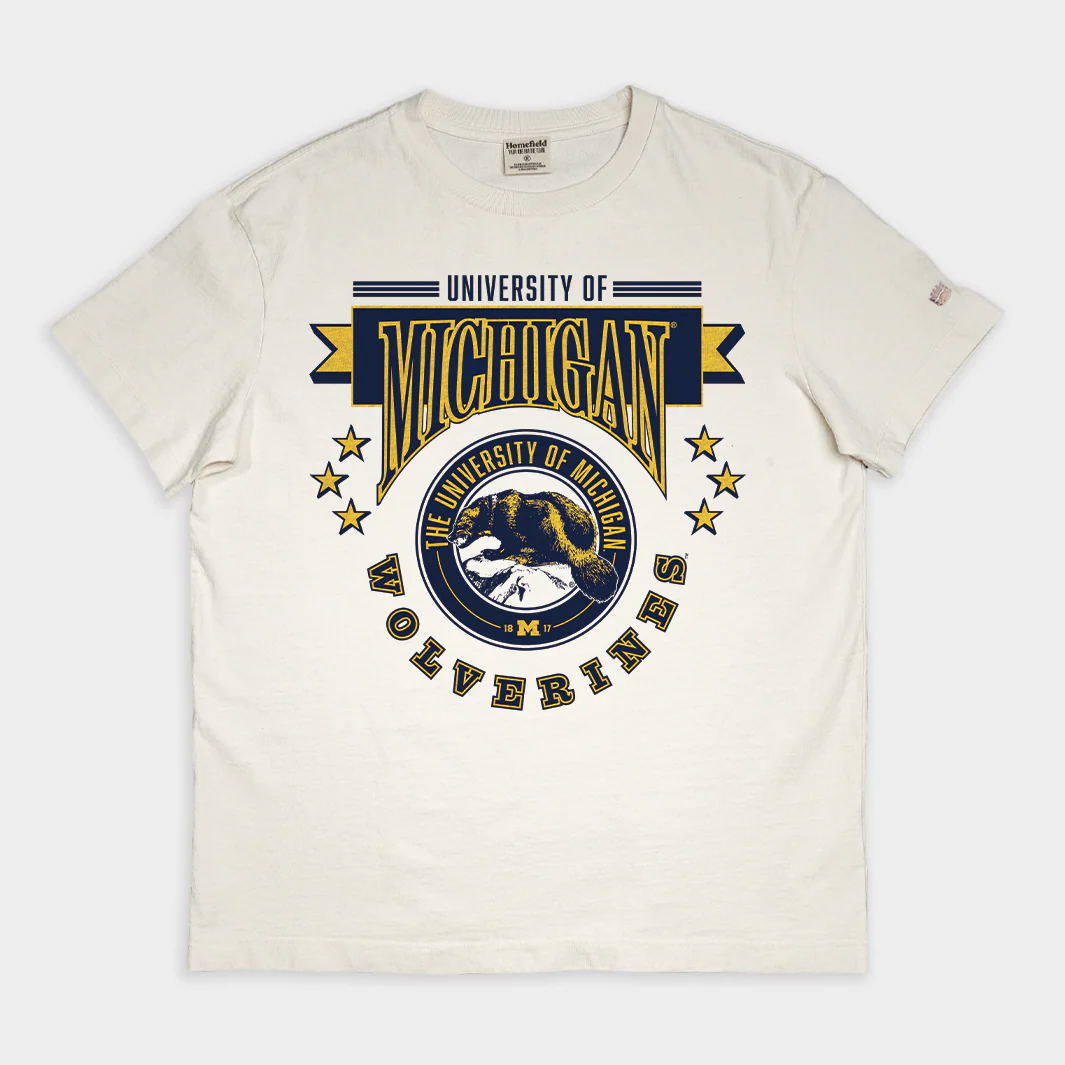 Michigan Wolverines 1980s Retro Vintage Heavyweight Tee