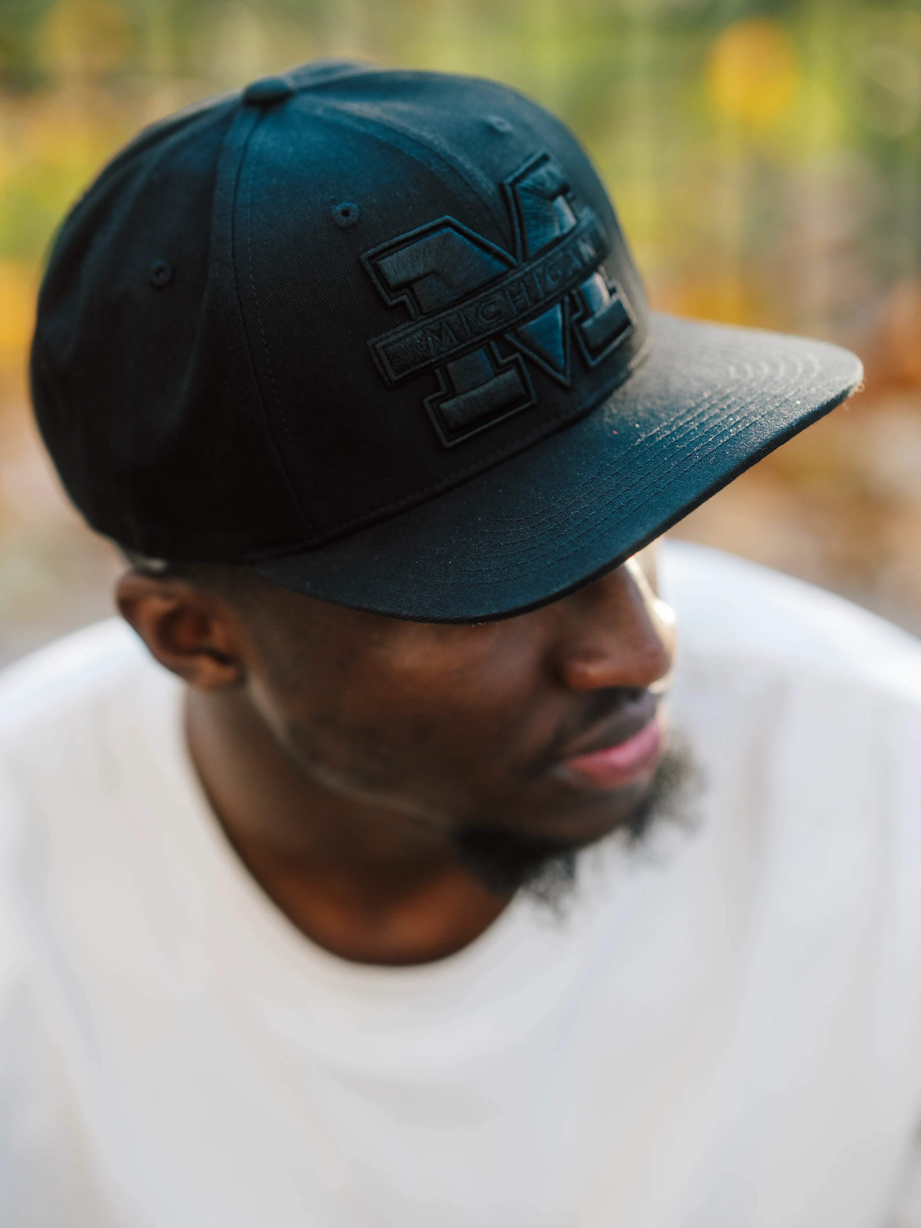 Michigan Wolverines Logo Blackout Snapback Hat - Image 4