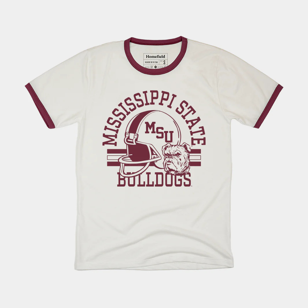 MSU Bulldogs Football Ringer Tee