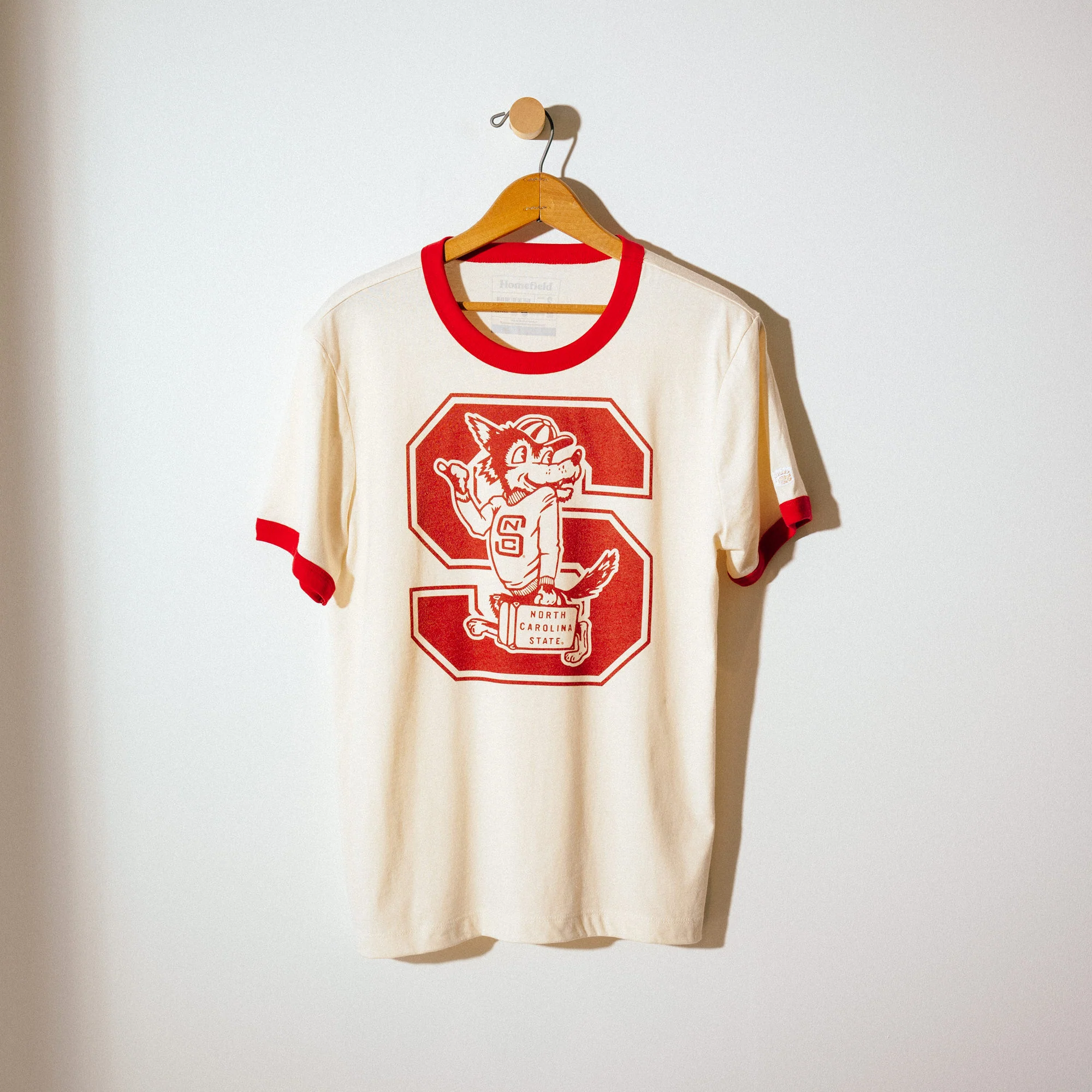 NC State Wolfpack Vintage Wolf Logo Ringer Tee - Image 2