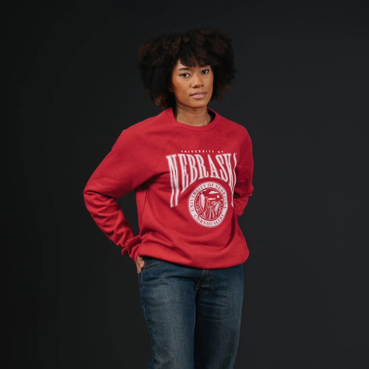 Nebraska Cornhuskers Throwback Crest Crewneck - Image 2