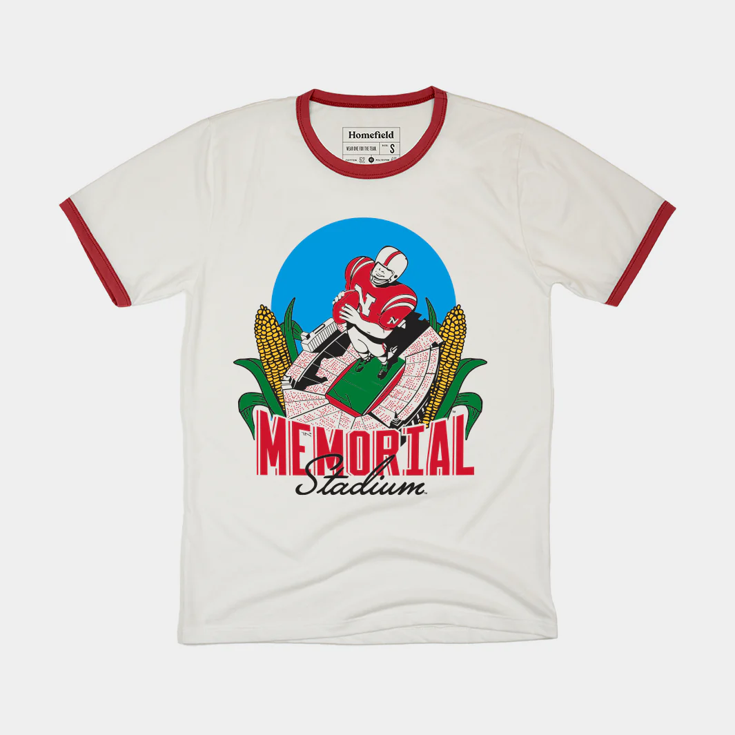 Nebraska Memorial Stadium Centennial Ringer Tee