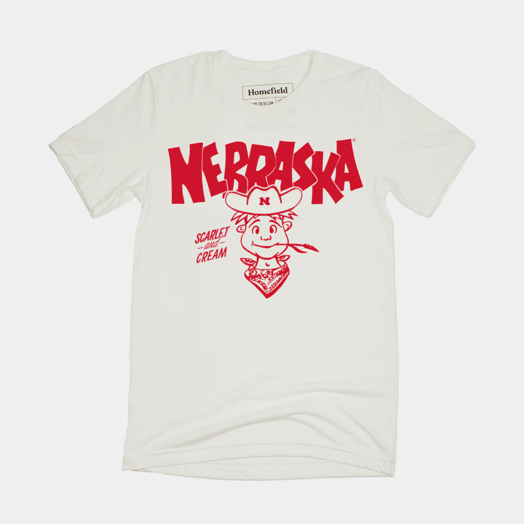 Nebraska Scarlet and Cream Herbie Husker Tee