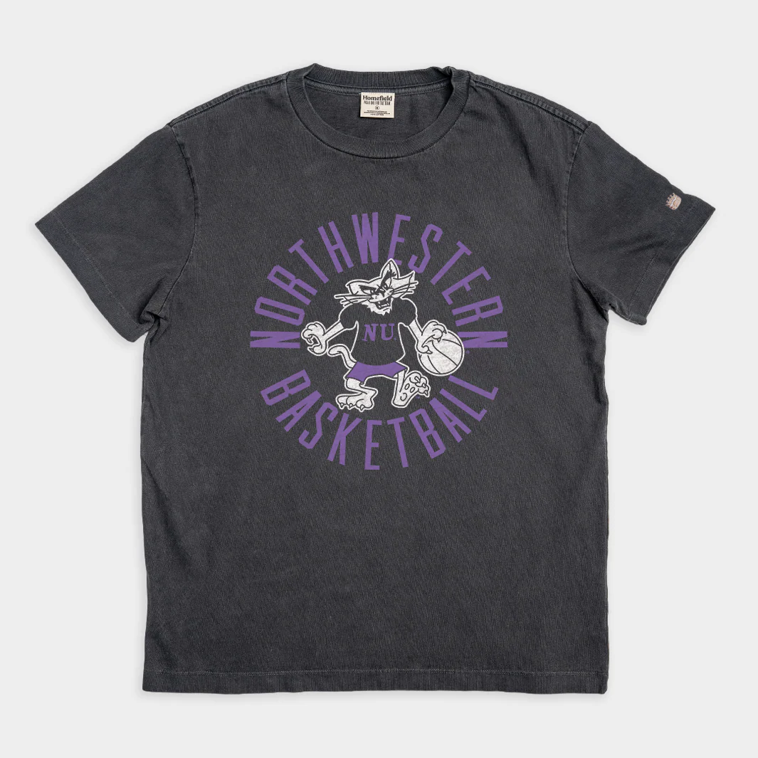 Northwestern Basketball Retro Illustration Heavyweight Tee