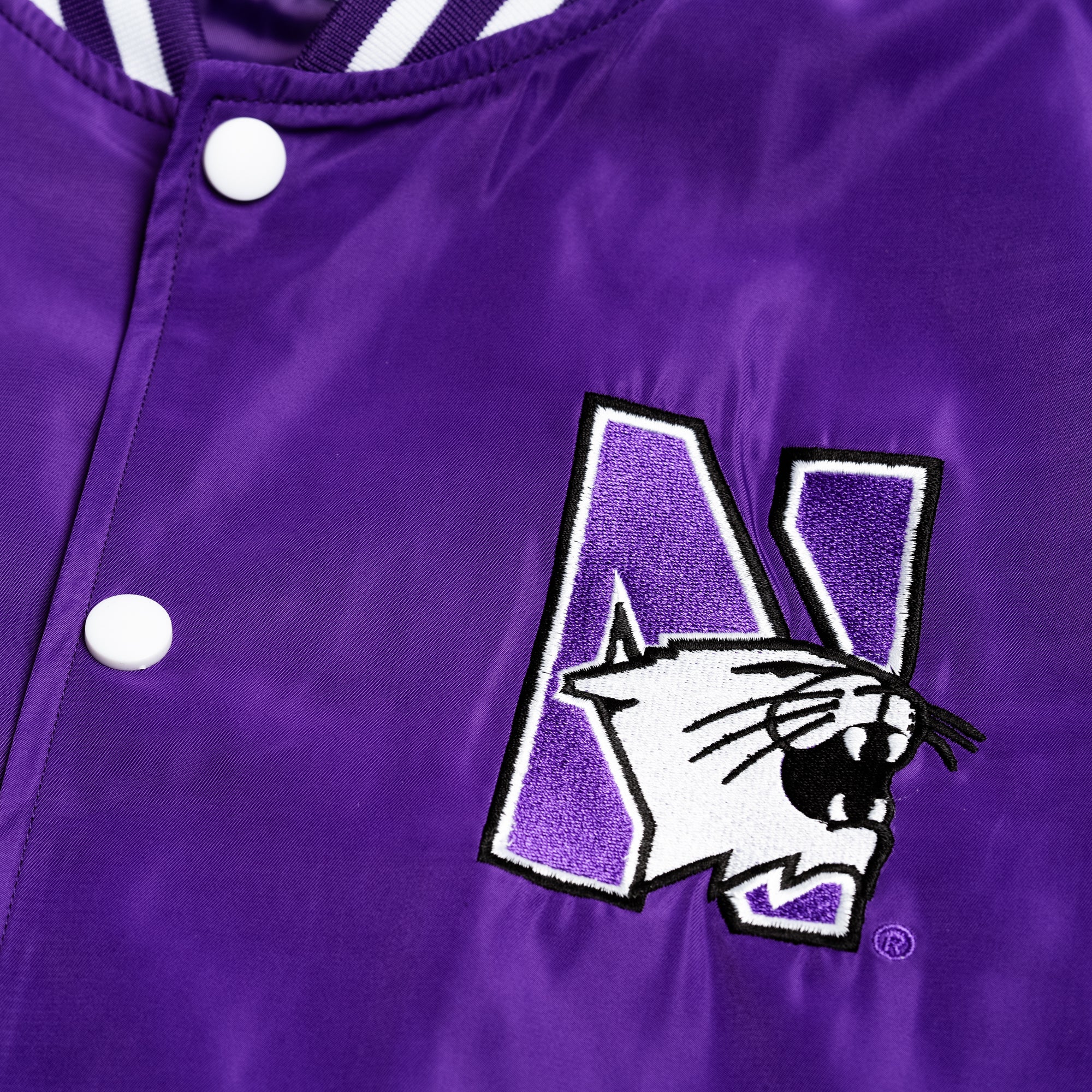 Northwestern Wildcats Vintage Script Bomber Jacket - Image 5