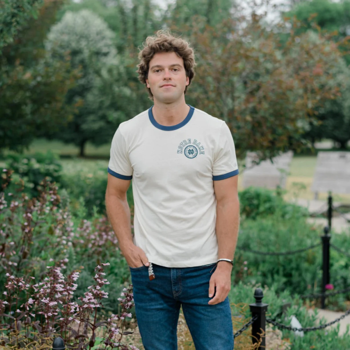 Notre Dame Classic Logo Ringer Tee - Image 2