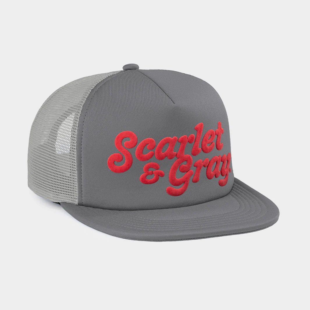Ohio State "Scarlet and Gray" Puff Ink Trucker Hat - Image 2
