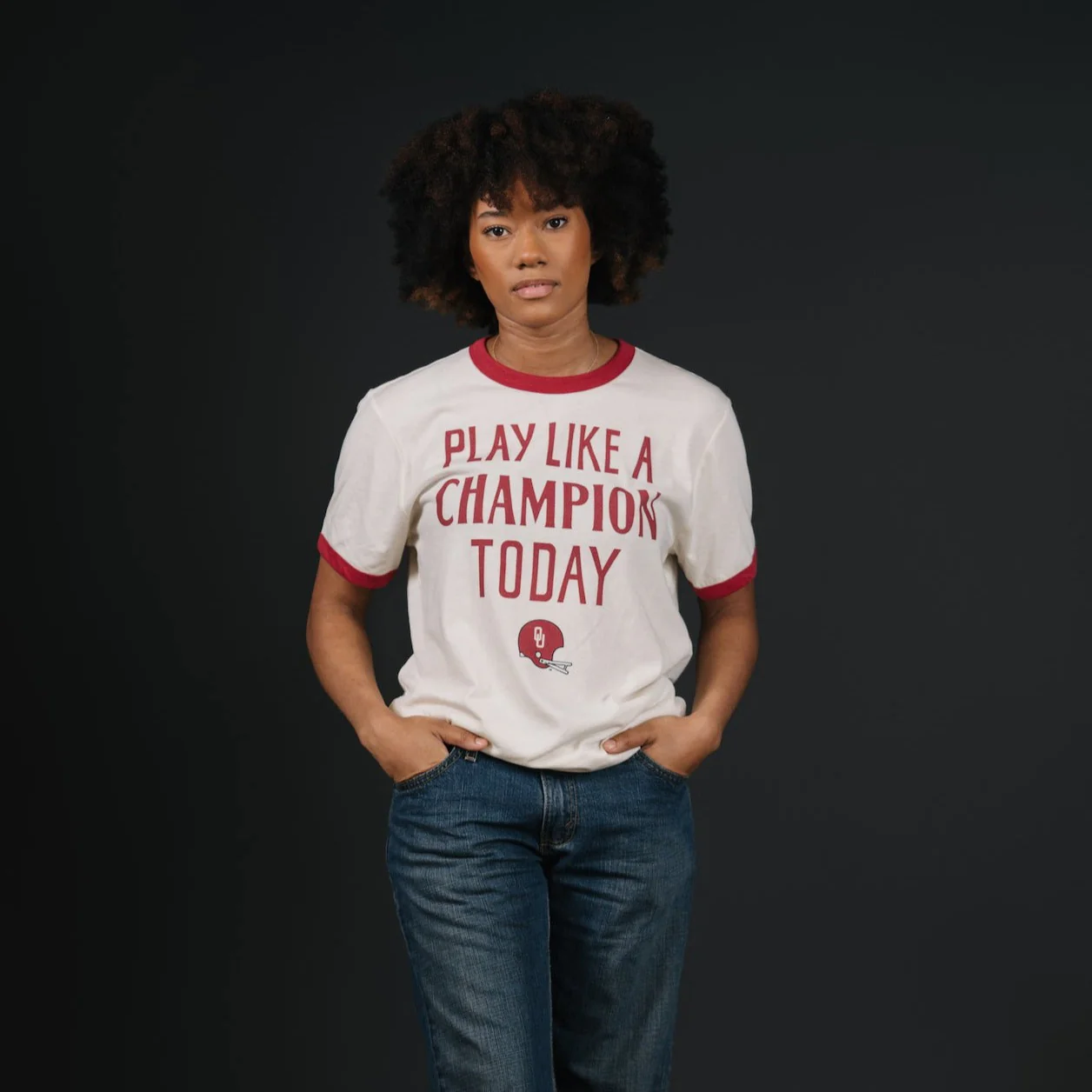 Oklahoma "Play Like A Champion Today" Ringer Tee - Image 2