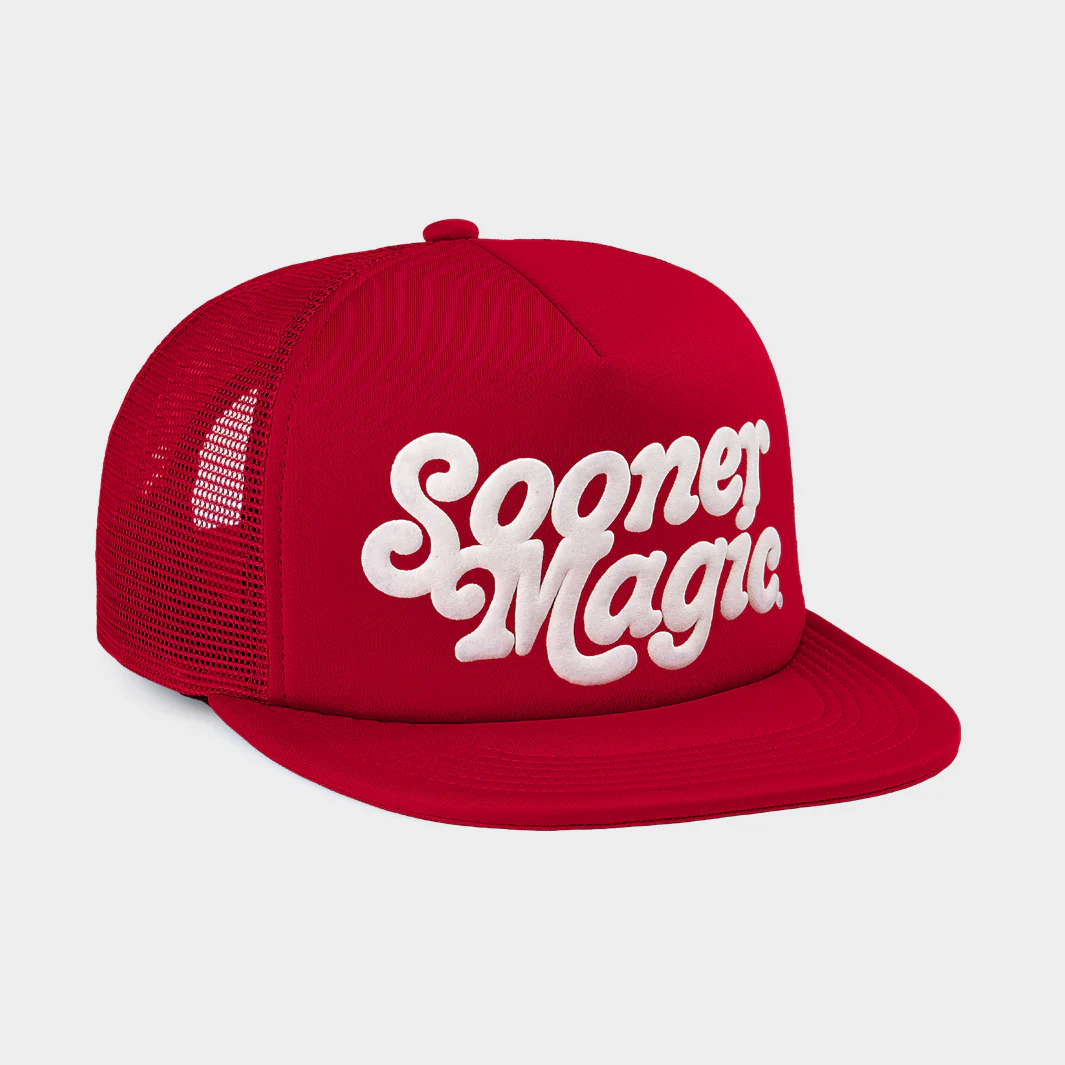 Oklahoma "Sooner Magic" Puff Ink Trucker Hat - Image 2