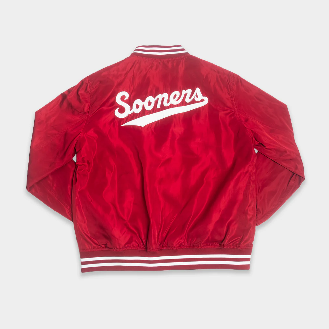 Oklahoma Sooners Vintage Script Bomber Jacket - Image 2