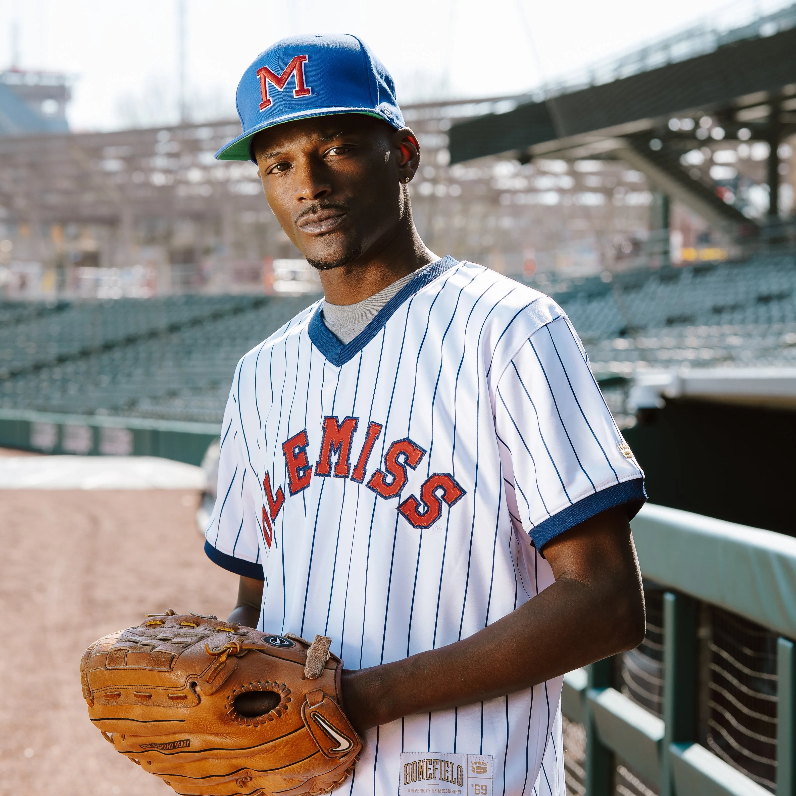 Ole Miss Block "M" Retro Baseball Snapback Hat - Image 4