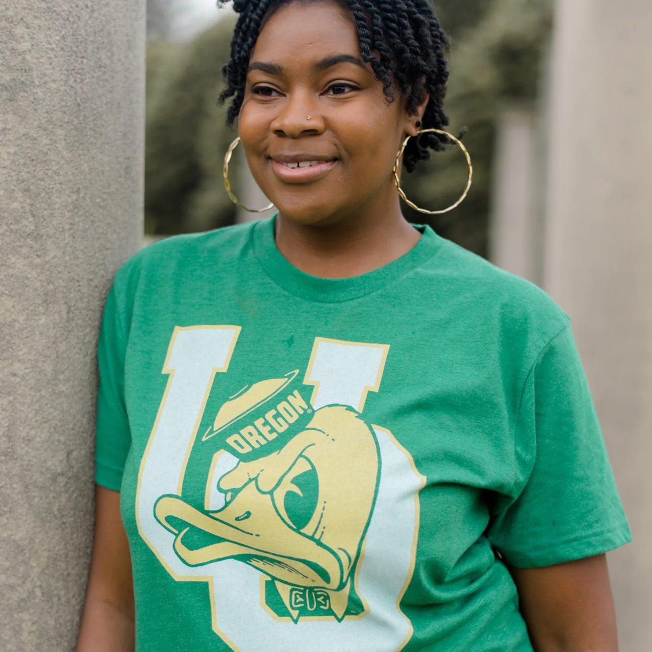 Oregon Ducks Vintage Logo and Interlocked "UO" Tee - Image 2