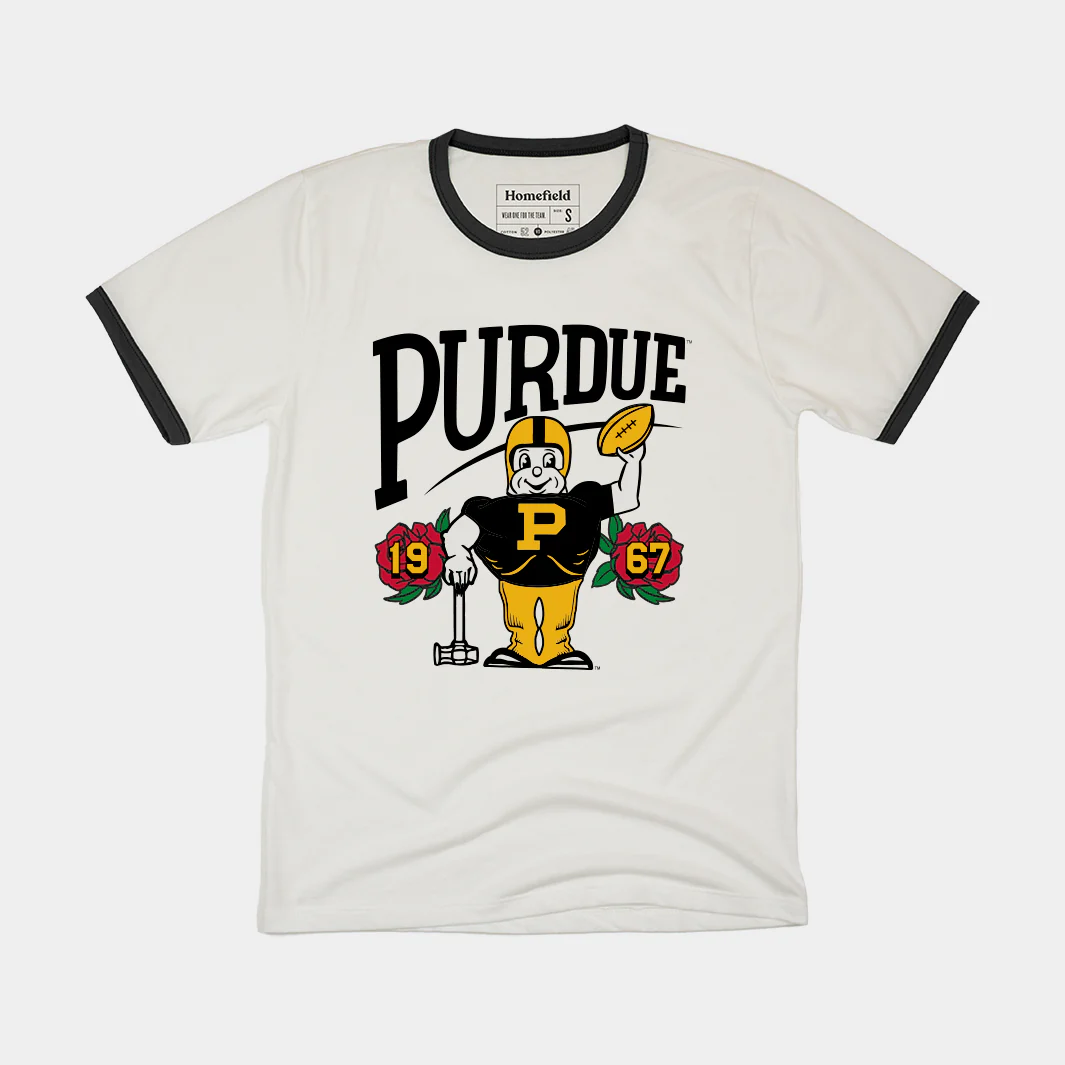 Purdue 1967 Rose Bowl Ringer Tee