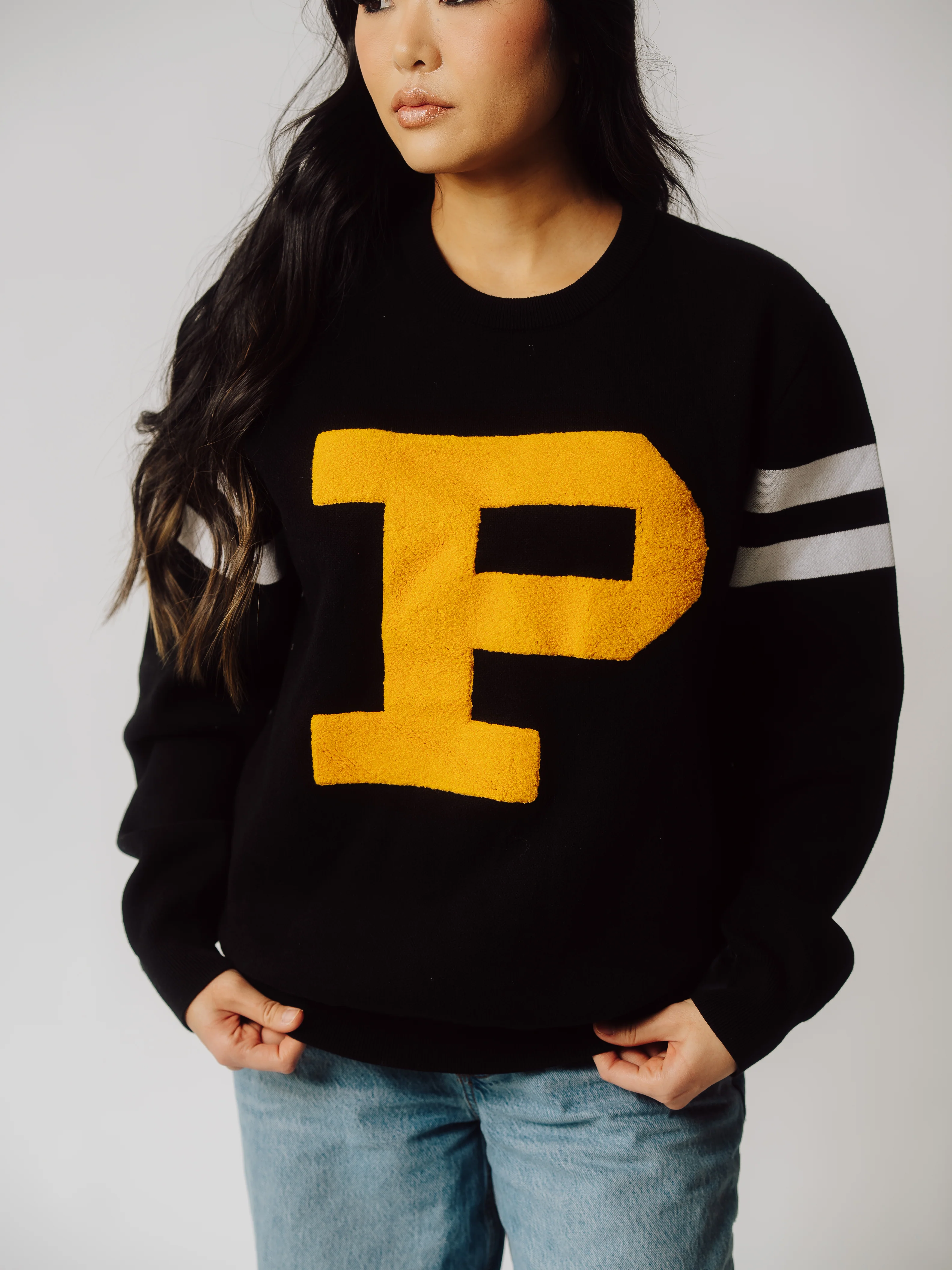 Purdue Boilermakers Retro Block "P" Knit Sweater - Image 3