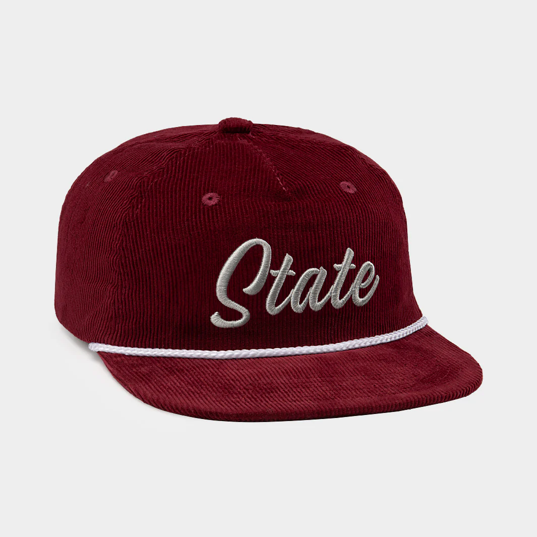 Retro MSU Bulldogs "State" Script Corduroy Hat - Image 2