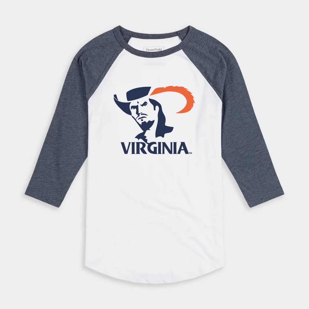 Retro “Serious Cavalier” Virginia Logo Baseball Tee