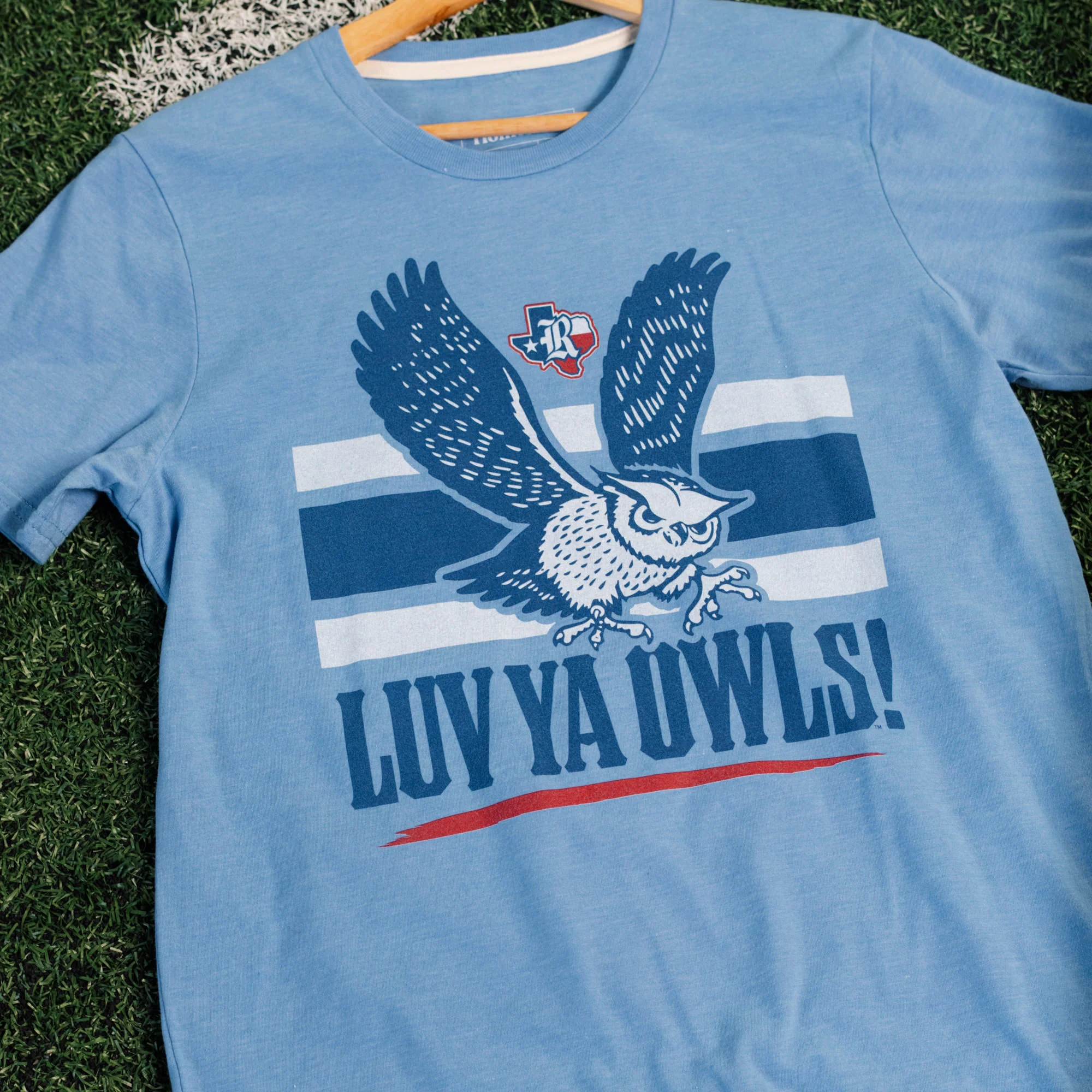 Rice Vintage "Luv Ya Owls!" Football Tee - Image 2