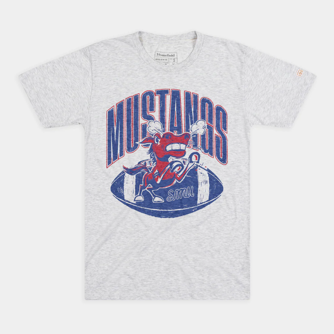 SMU Mustangs Football Retro Angry Mustang Tee
