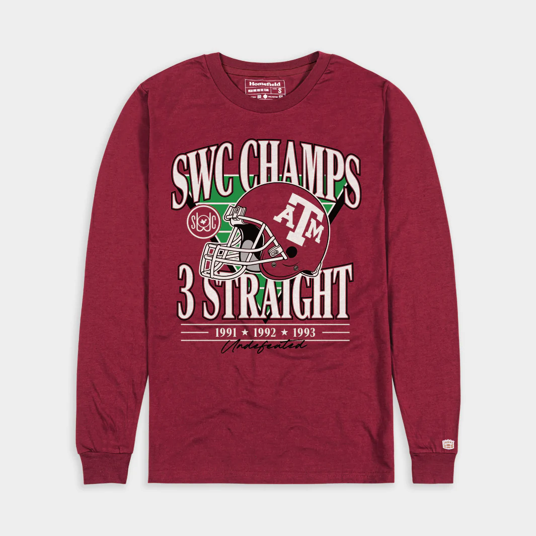 Texas A&M Football 1991-93 SWC Three-Peat Long Sleeve
