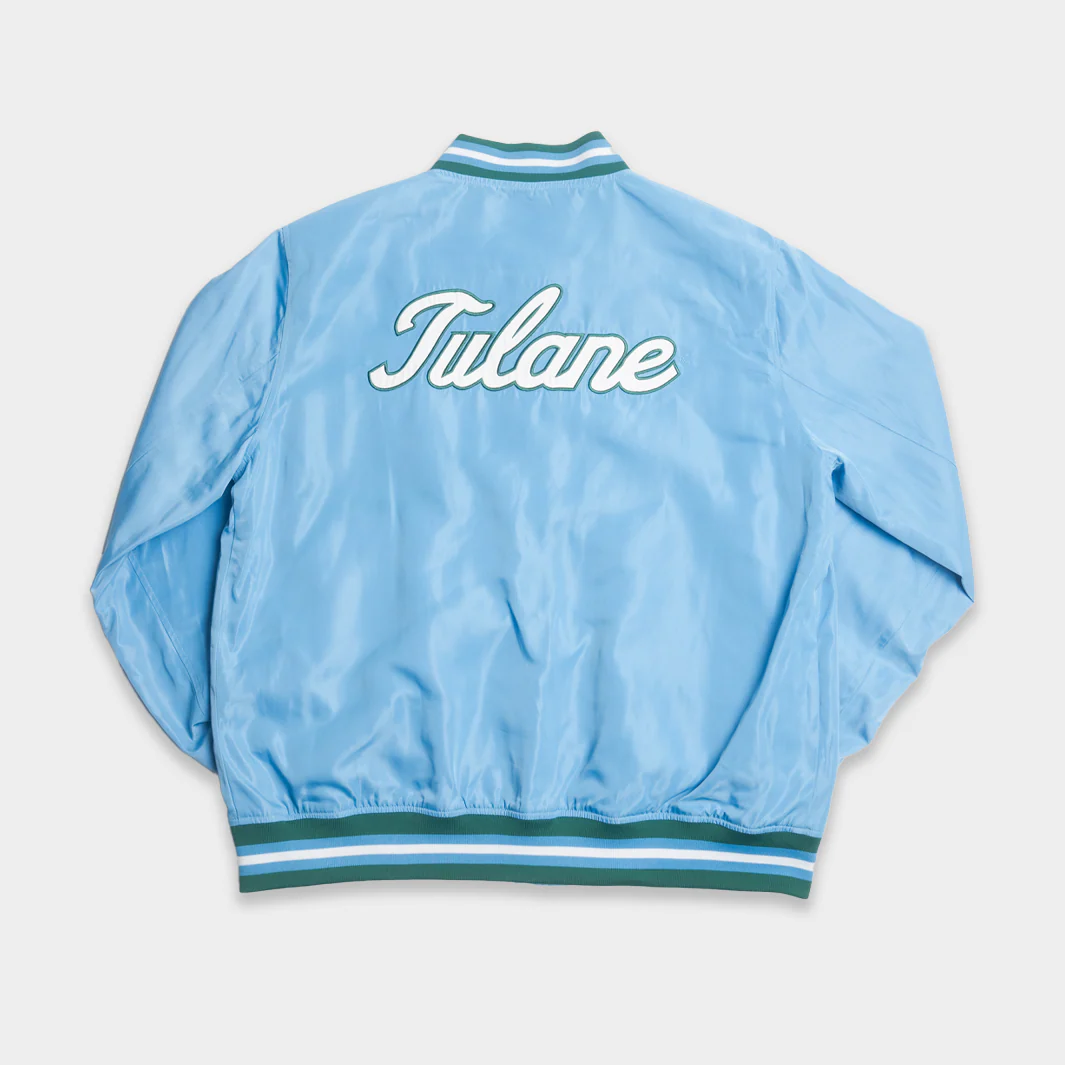 Tulane Green Wave Script Vintage-Inspired Bomber Jacket - Image 2