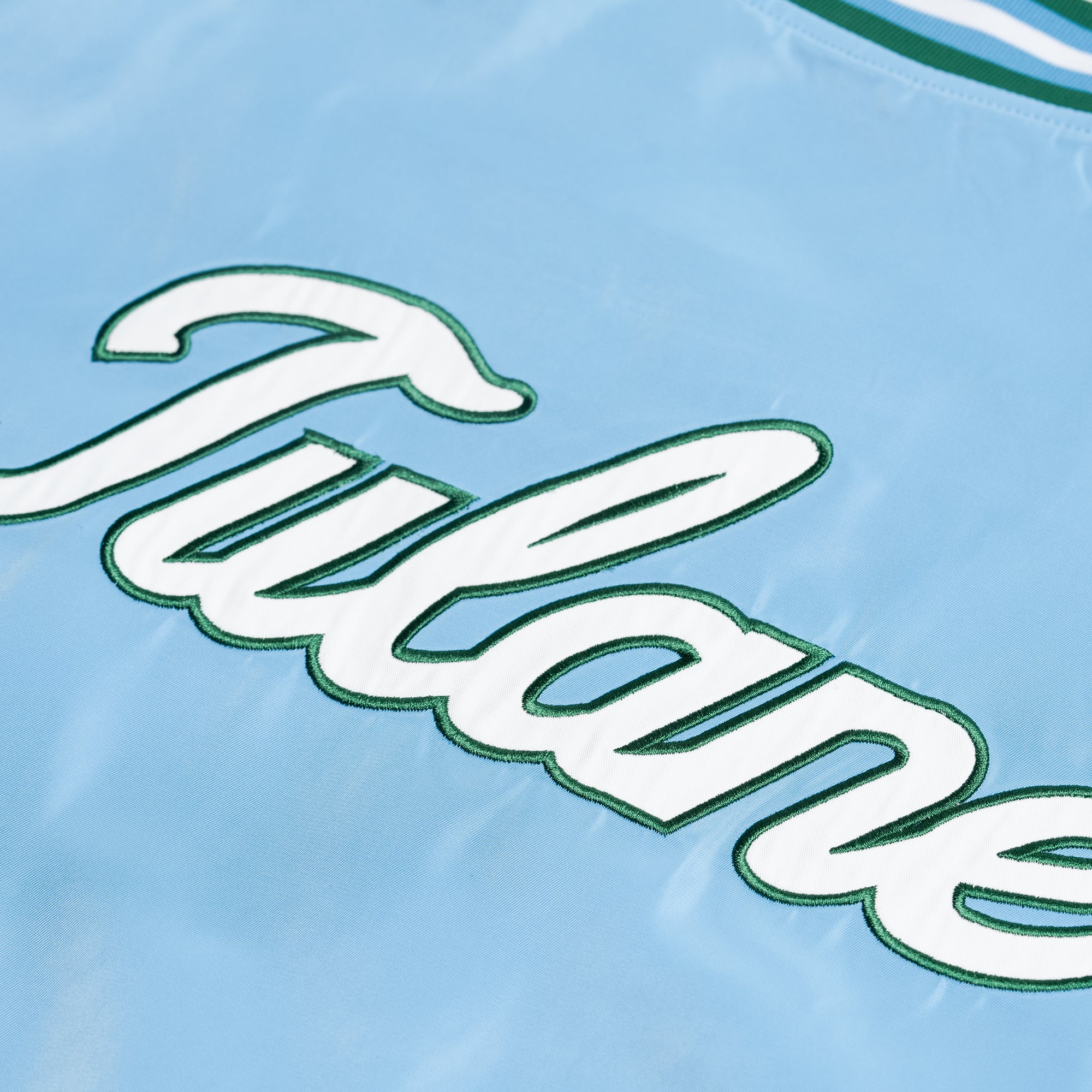 Tulane Green Wave Script Vintage-Inspired Bomber Jacket - Image 3
