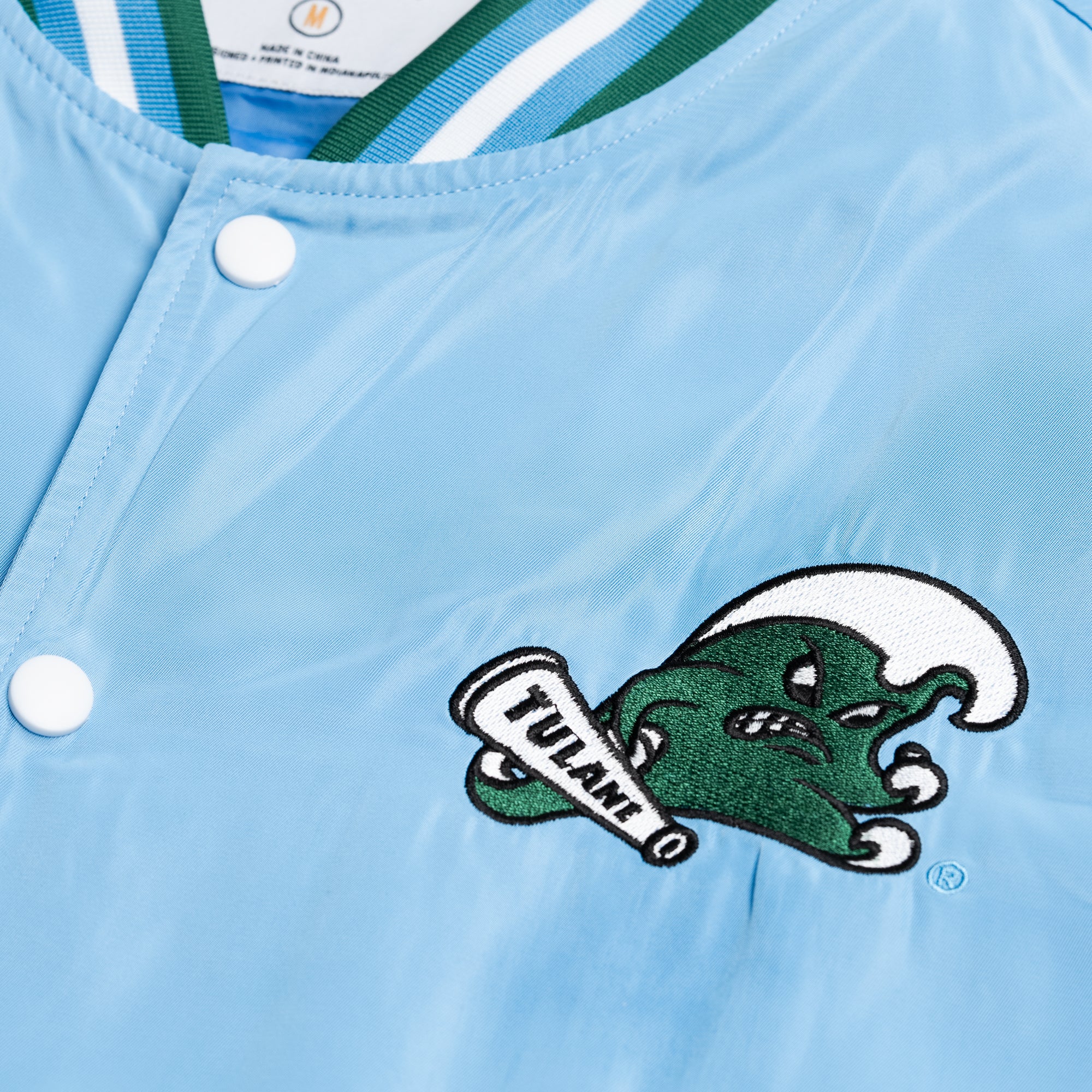 Tulane Green Wave Script Vintage-Inspired Bomber Jacket - Image 5